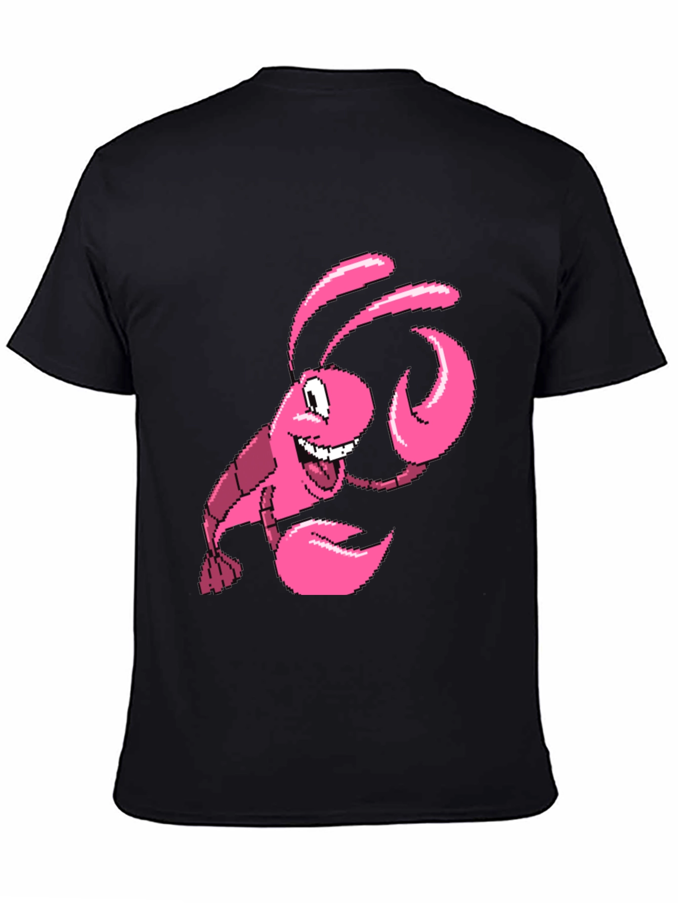 Black Pink Lobster Graphic Tee - Quirky Novelty T-Shirt view 4