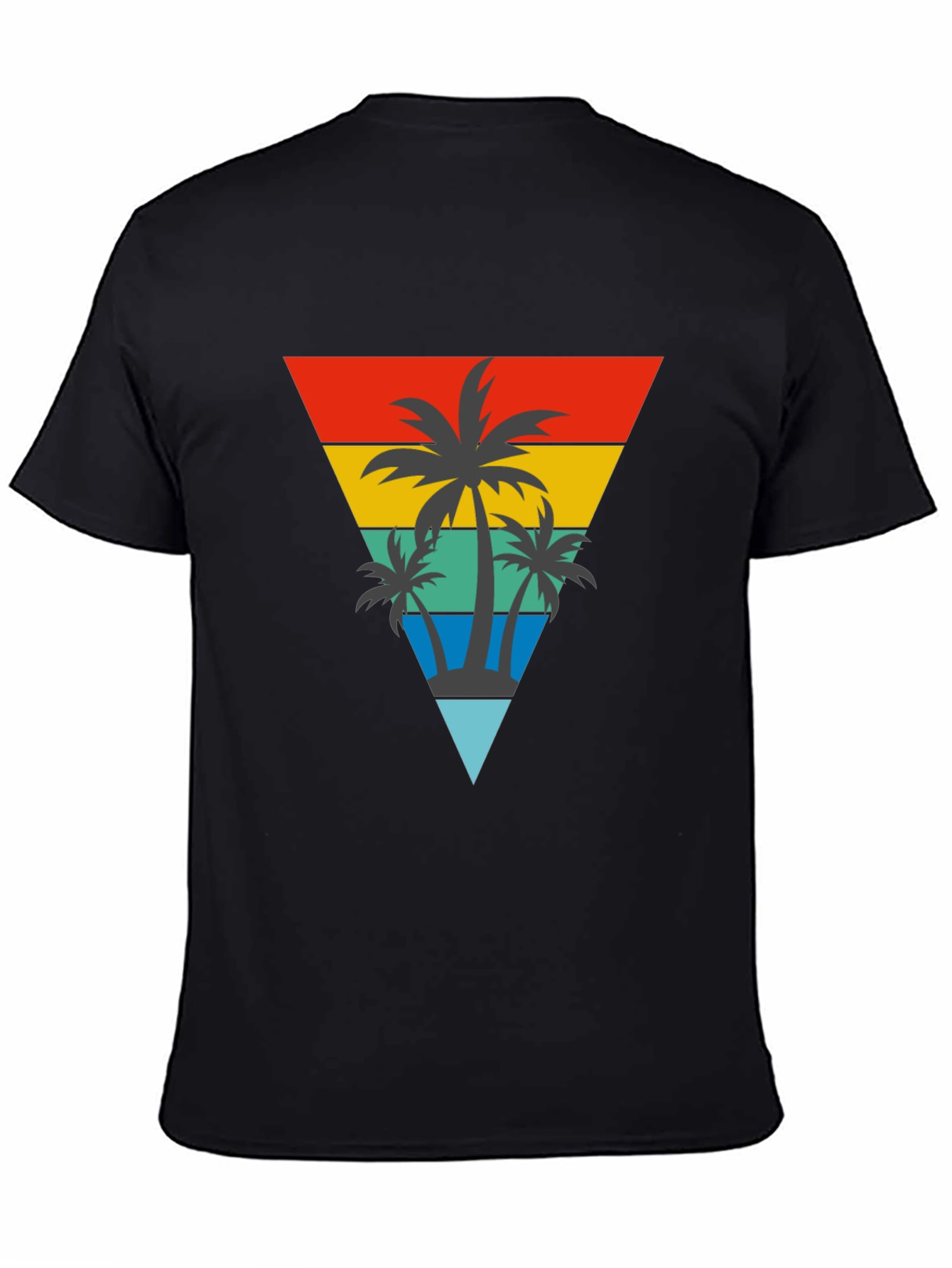 Black Retro Palm Tree Graphic T-Shirt view 4