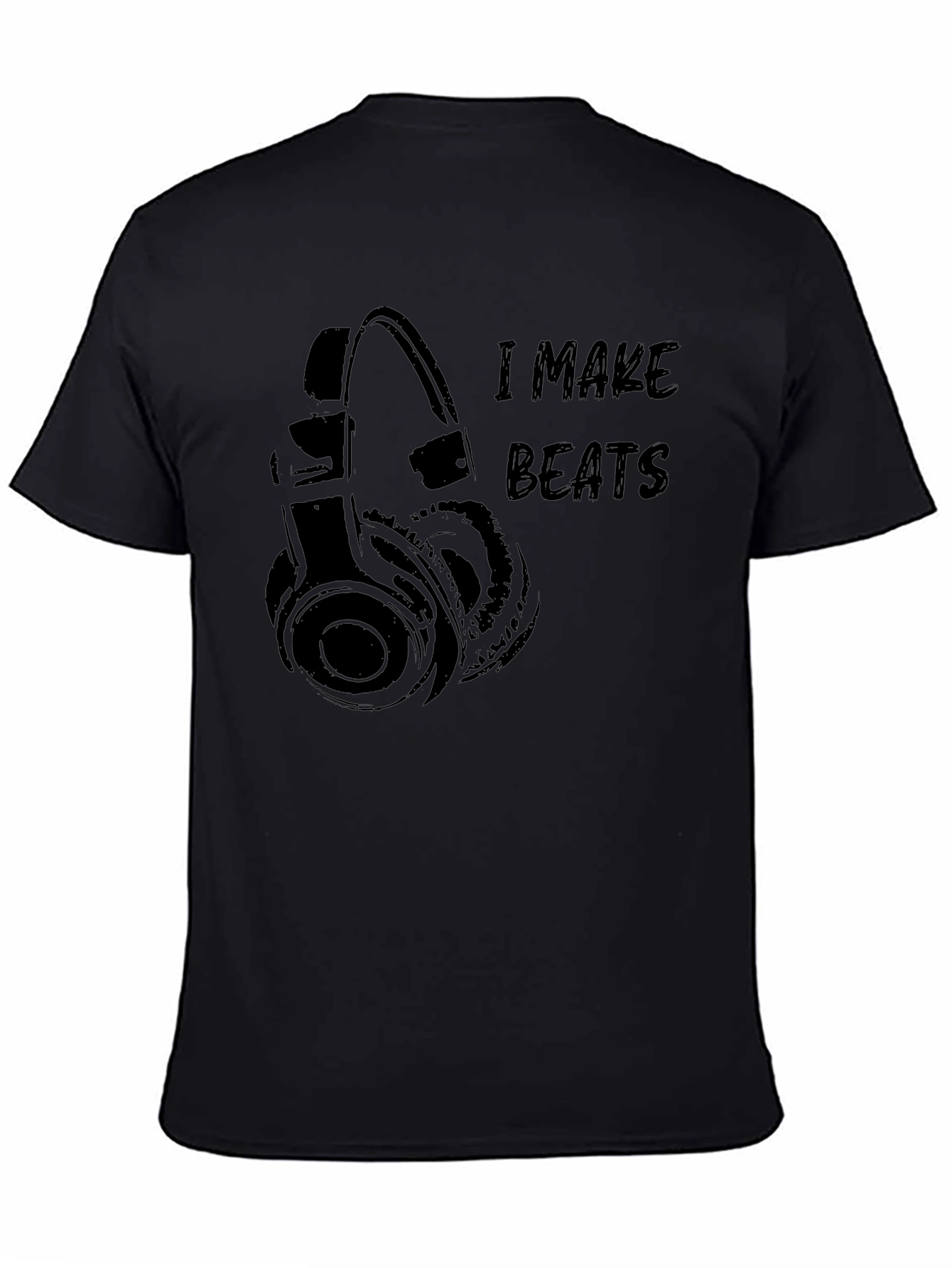 Black I Make Beats Black Graphic T-Shirt view 4