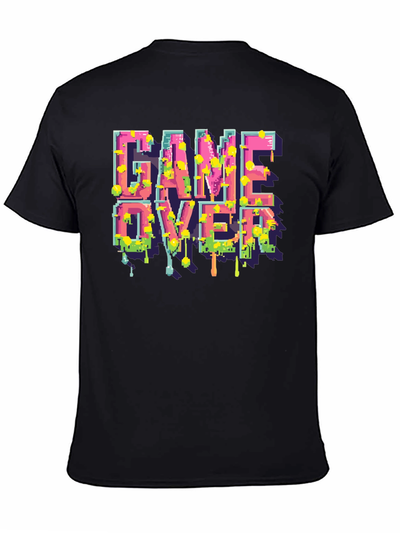 Black Game Over Pixelated T-Shirt view 4