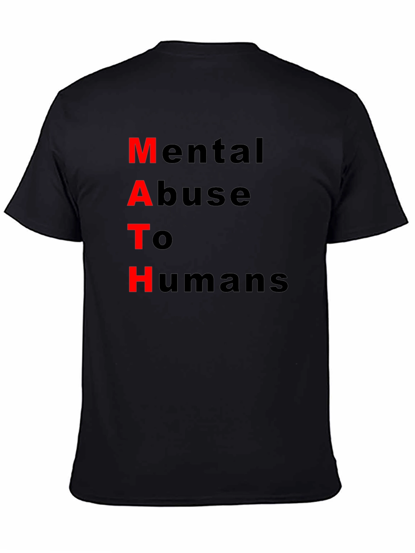 Black Funny Math Abuse to Humans Graphic T-Shirt view 4