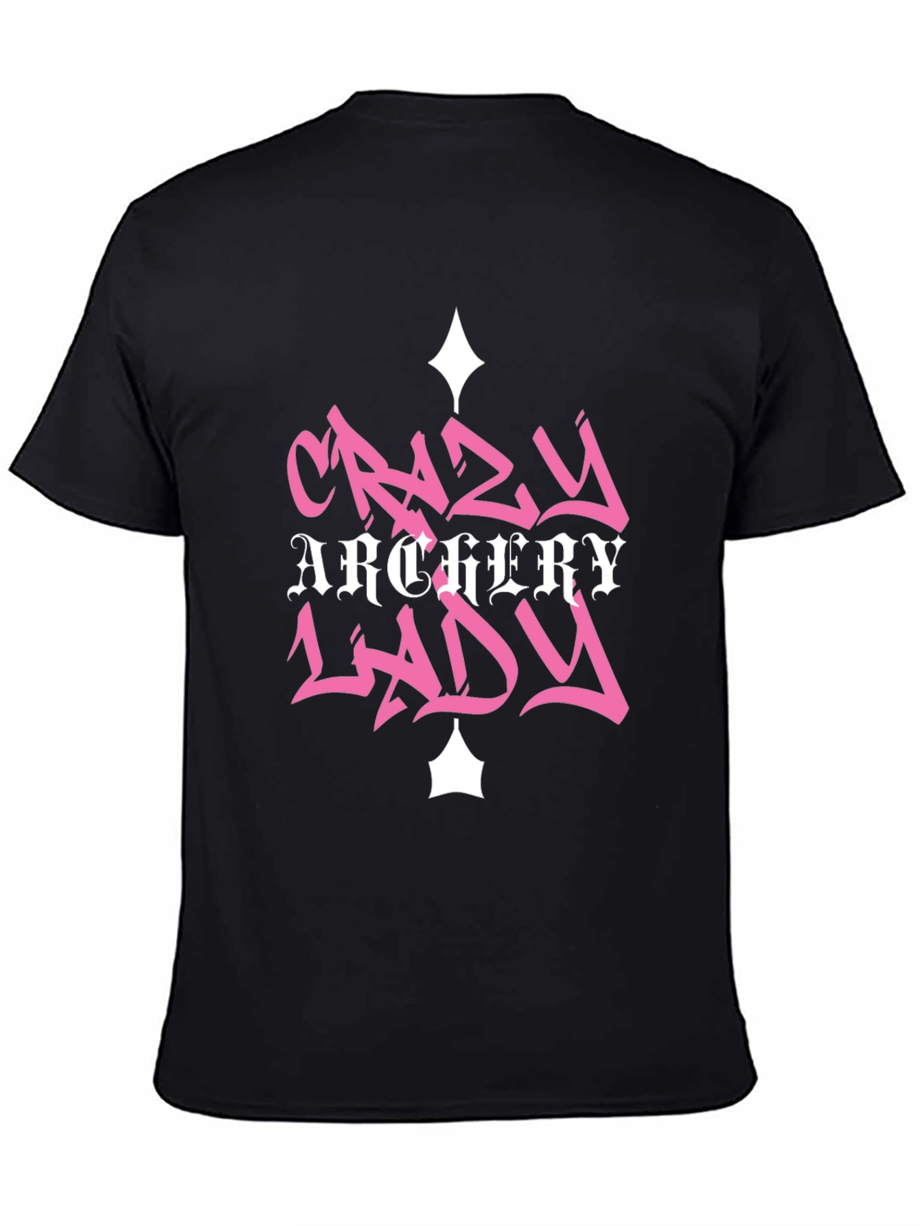Black Crazy Archery Lady Black Graphic Tee view 4