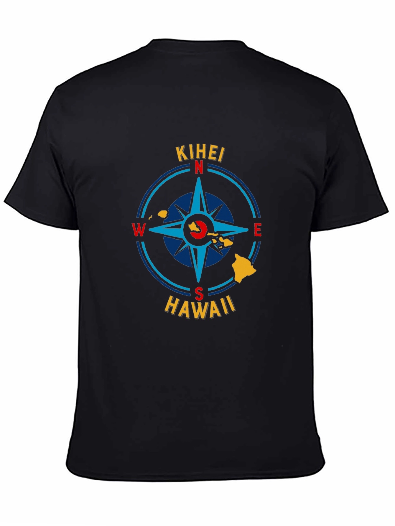 Black Kihei Hawaii Compass Graphic T-Shirt view 4