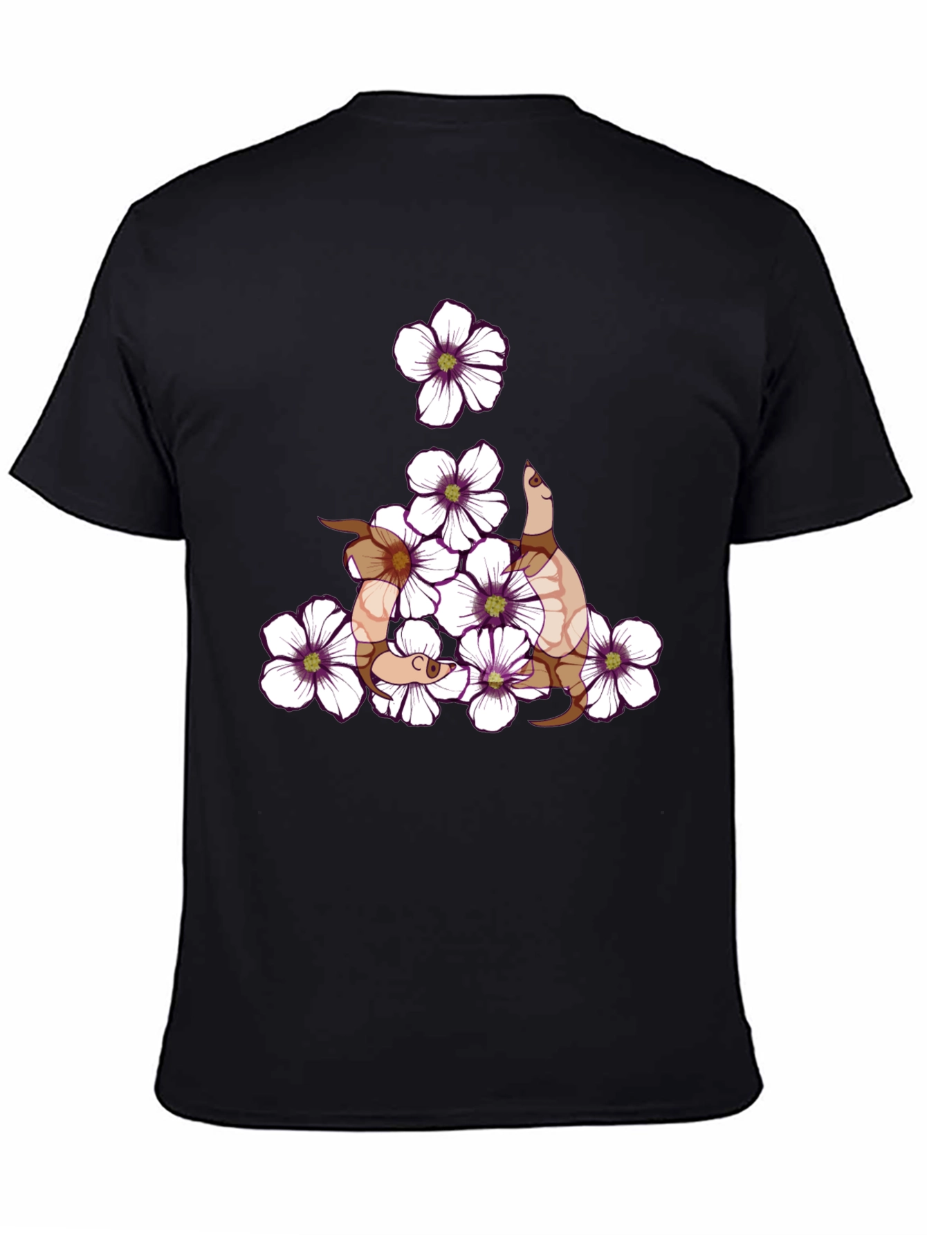 Black Floral Snake Graphic T-Shirt - Stylish & Unique view 4