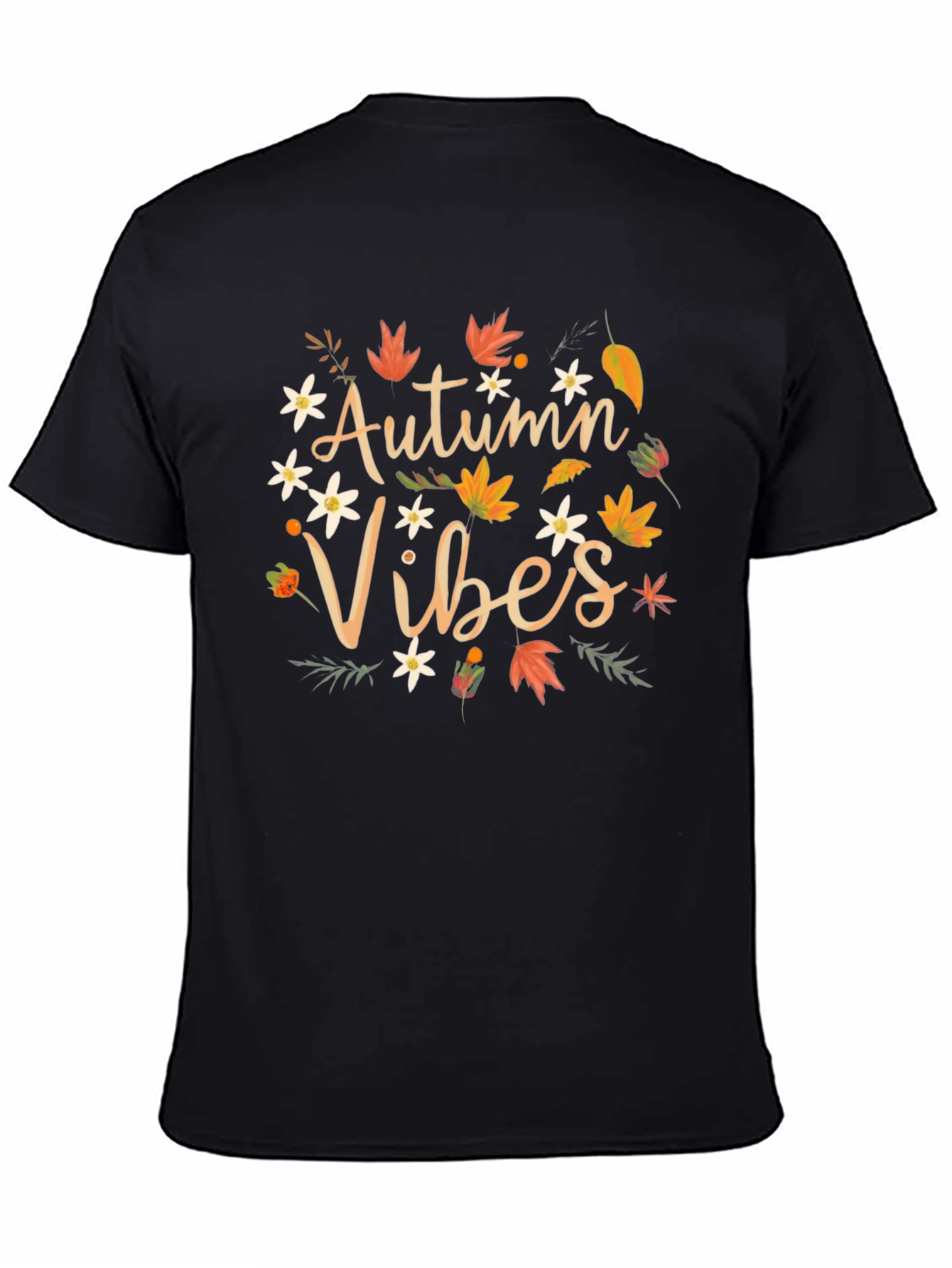 Black Autumn Vibes Graphic Tee - Fall Season Shirt view 4