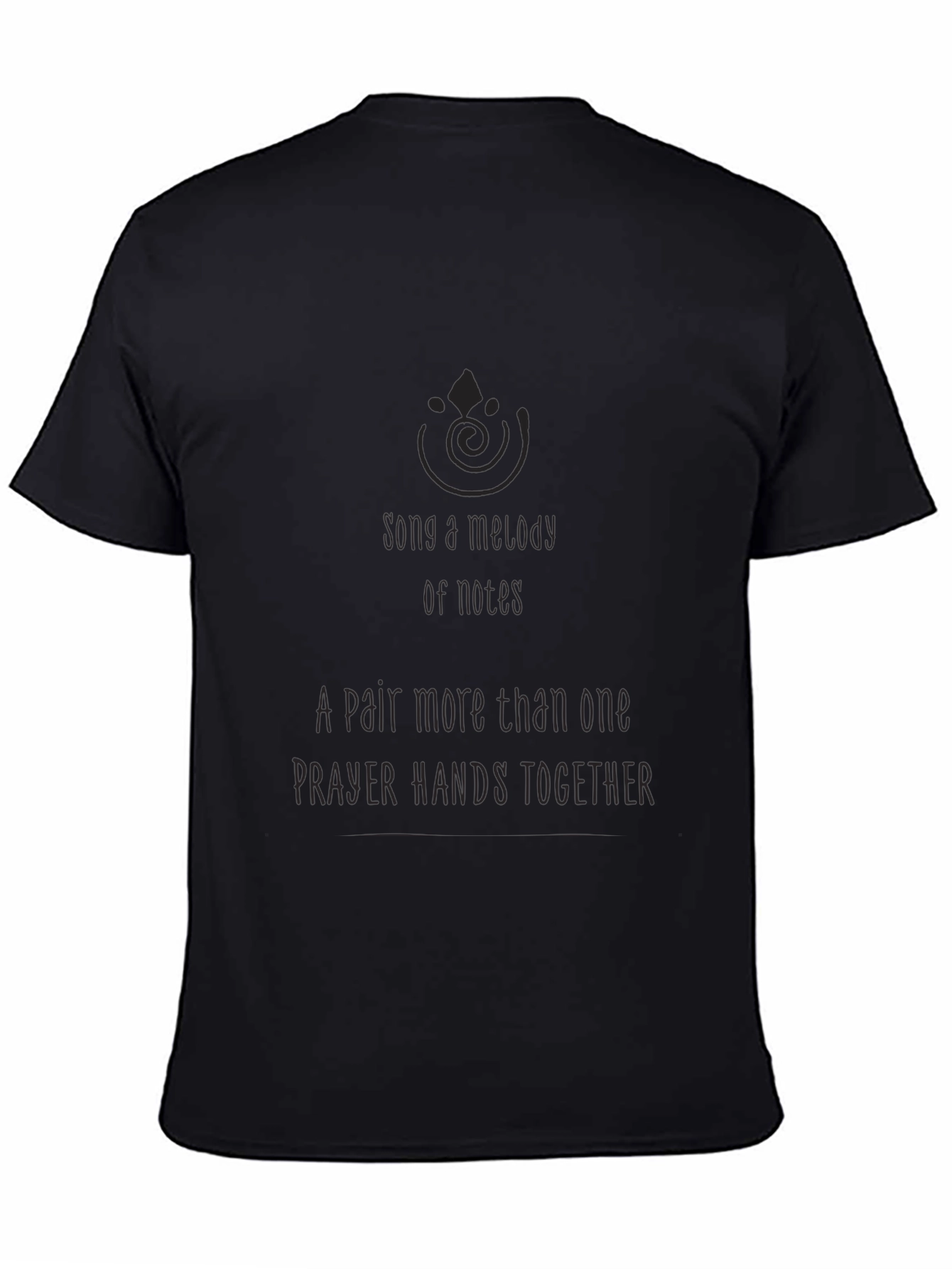 Song Melody Prayer Hands Graphic Tee - Black - 4