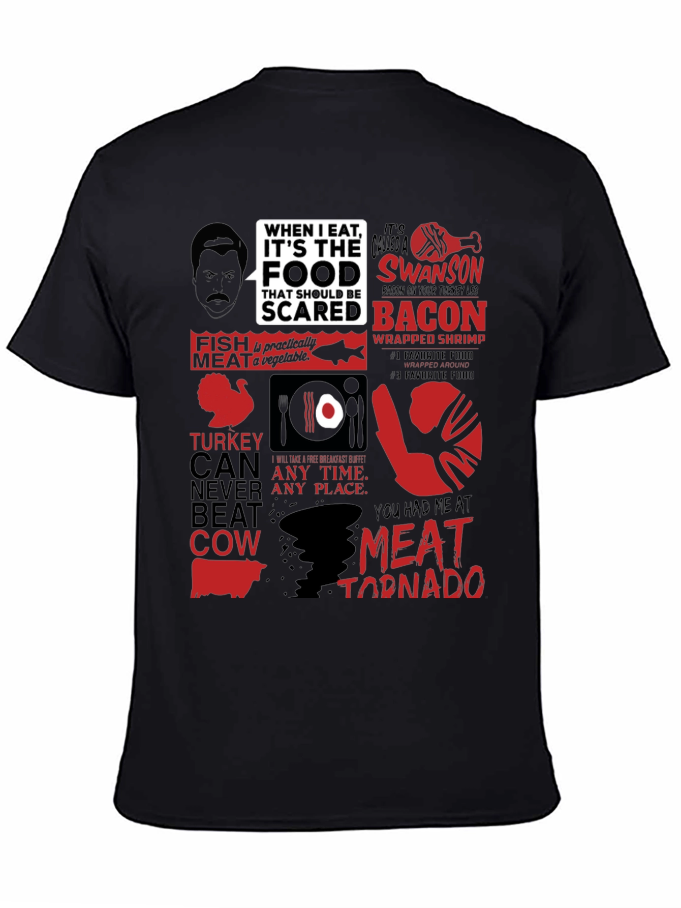 Ron Swanson Food T-Shirt - Meat Tornado Humor Tee - 4