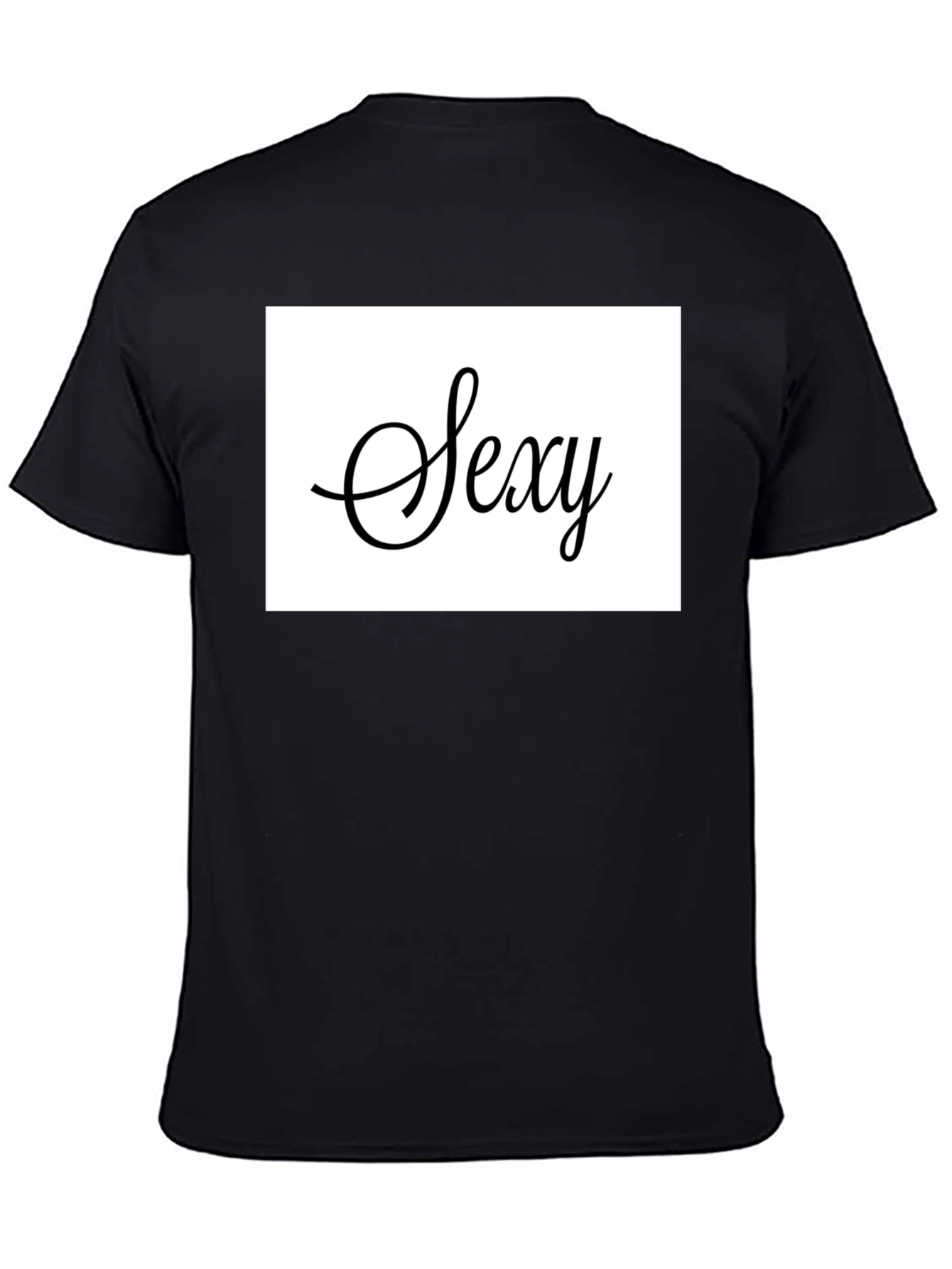Black Sexy Graphic Tee - Men's Casual Black T-Shirt view 4