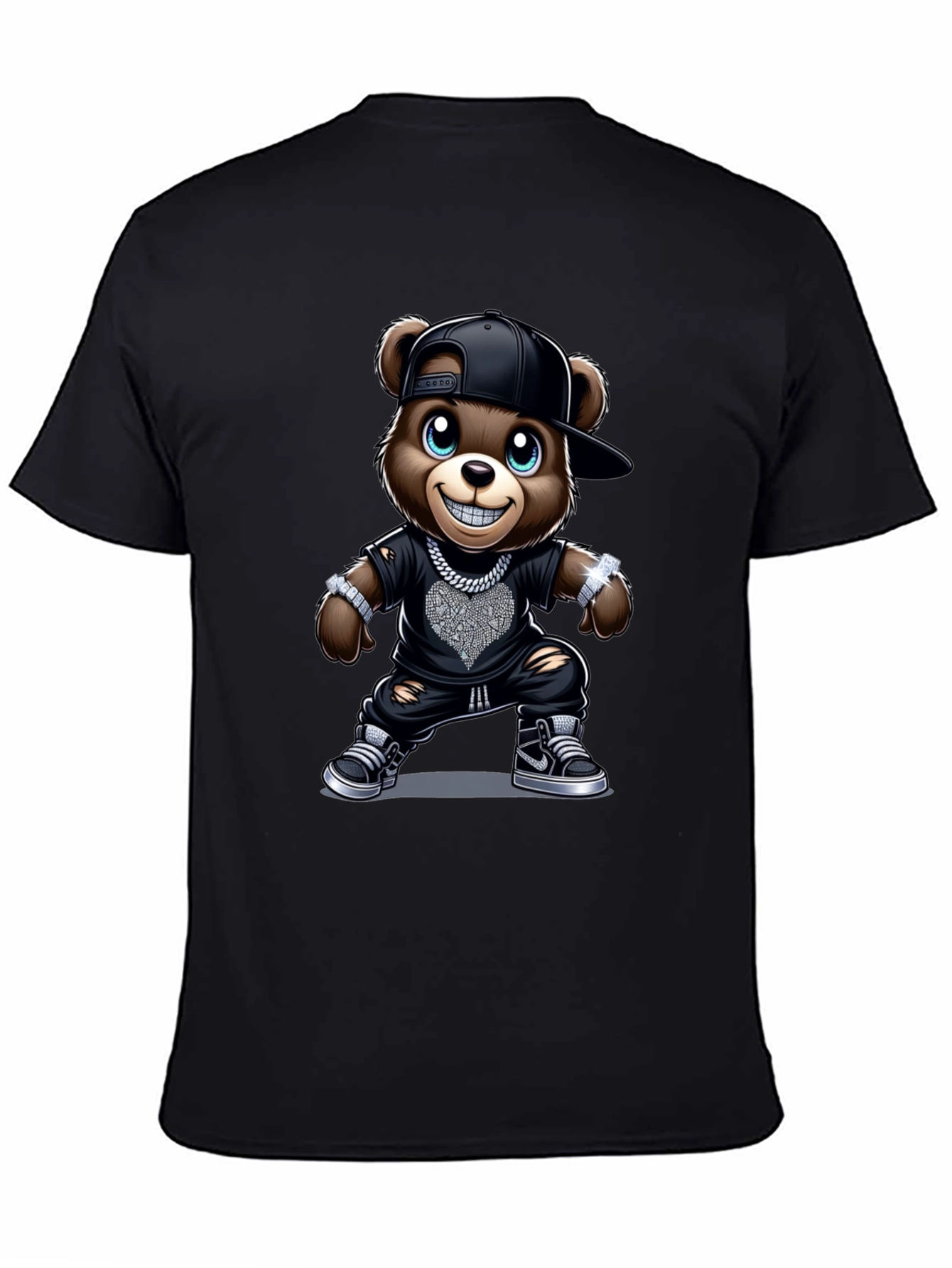 Black Cool Bear T-Shirt - Urban Style view 4