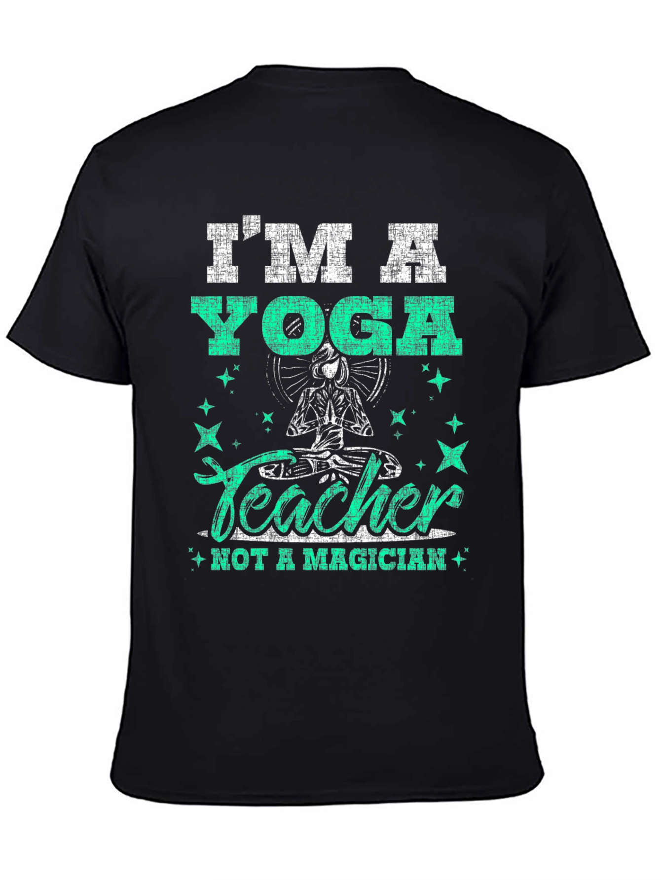 Black I'm A Yoga Teacher Graphic T-Shirt view 4