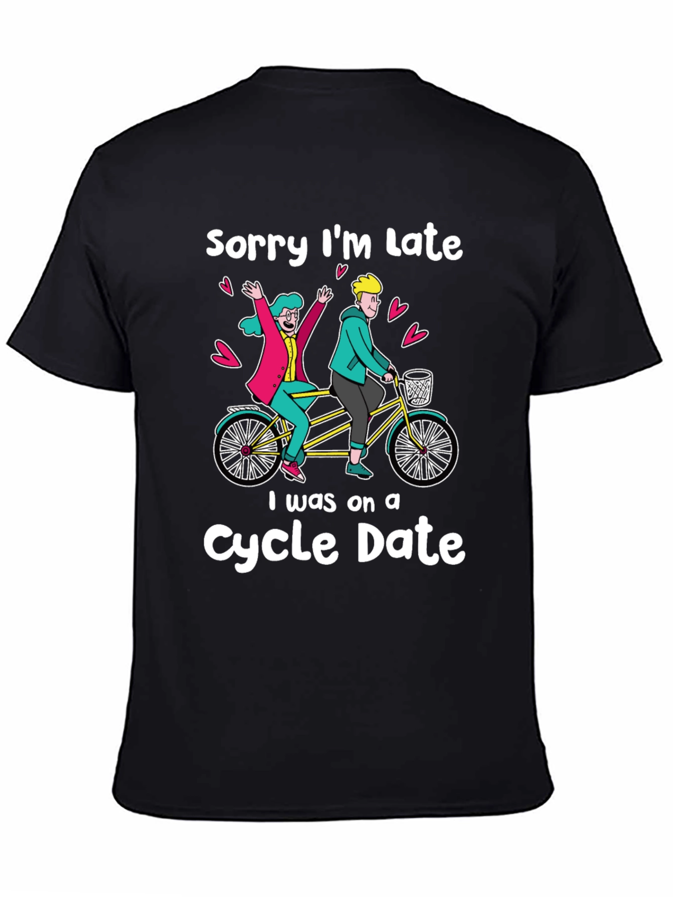 Black Funny Cycle Date Graphic Tee - Unisex view 4