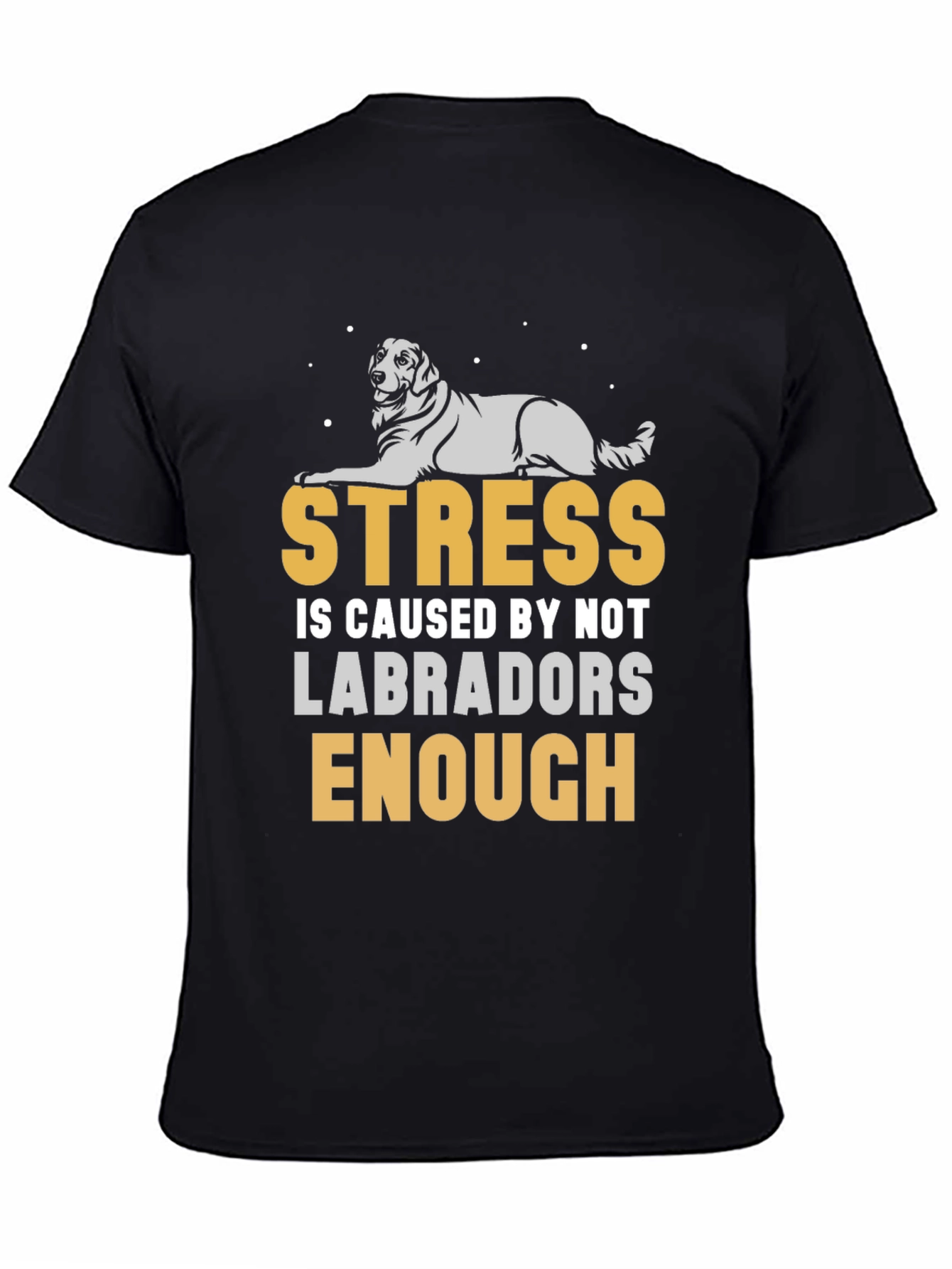 Black Stress Less Labradors T-Shirt view 4