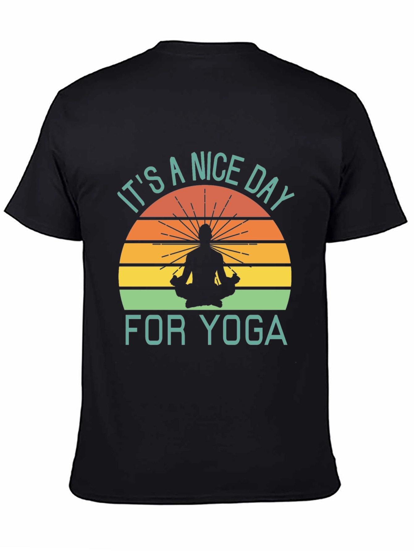 Black Yoga Day T-Shirt view 4