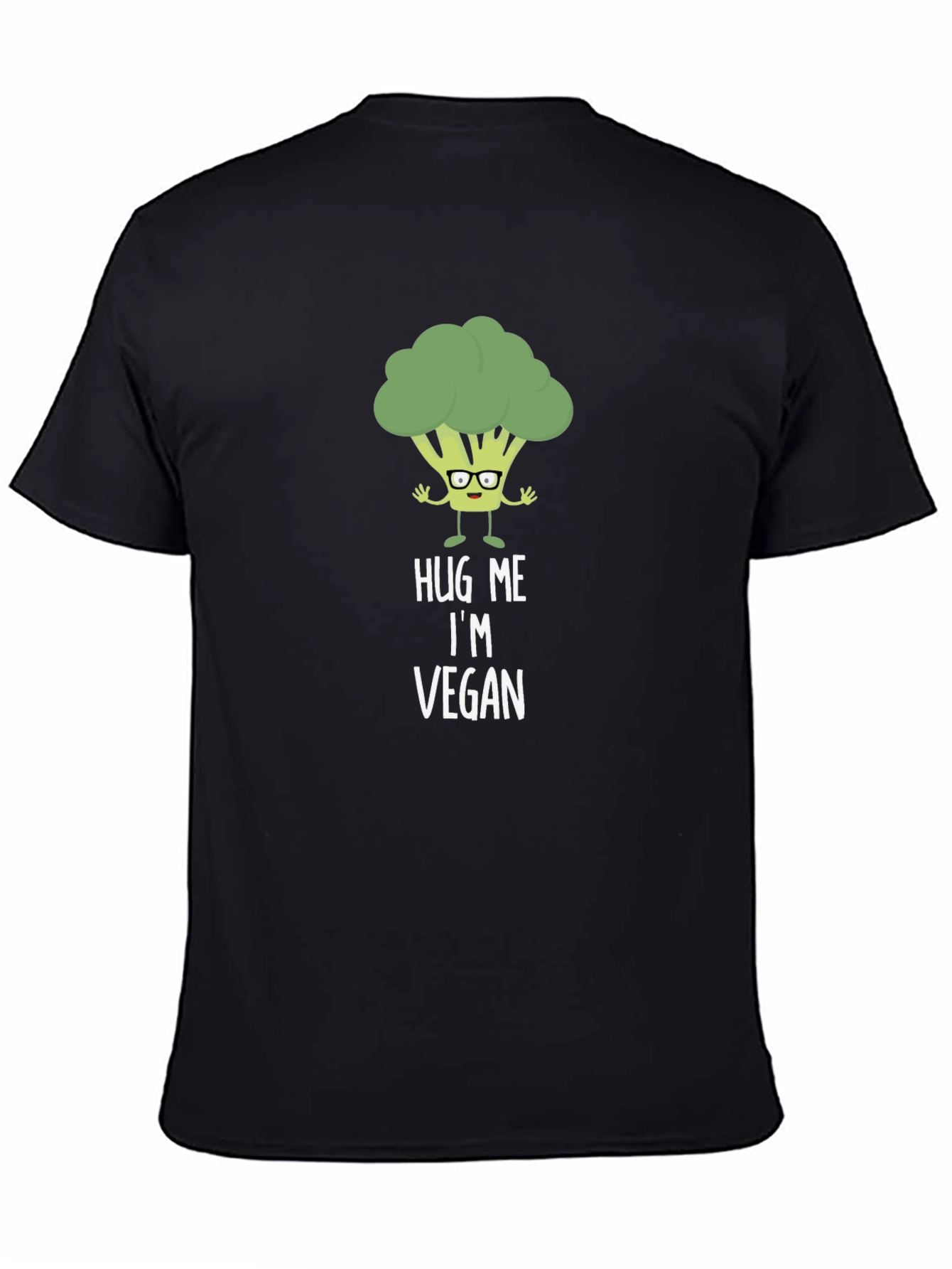 Black Vegan Broccoli Graphic Tee - Hug Me I'm Vegan view 4