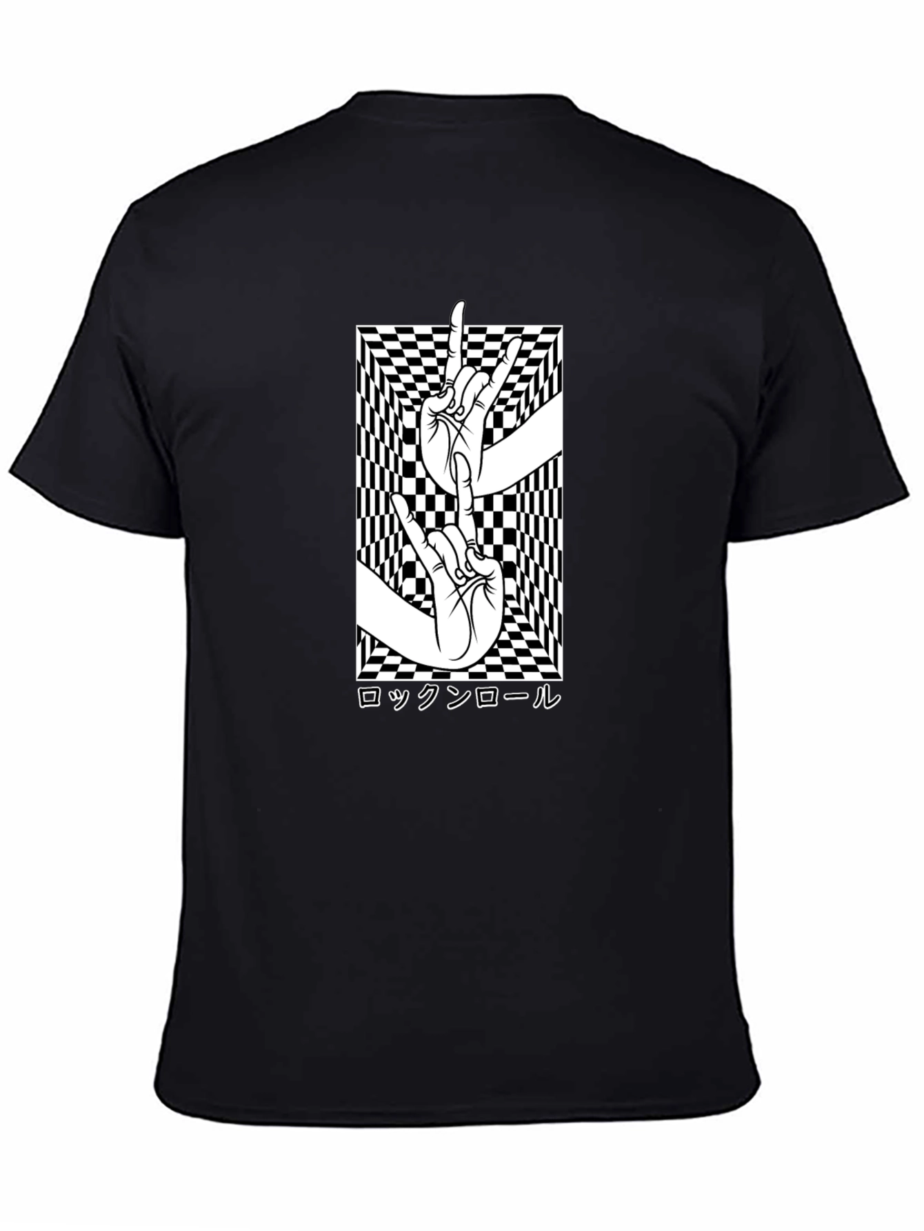 Black Rock On Graphic Tee - Stylish Black T-Shirt view 4