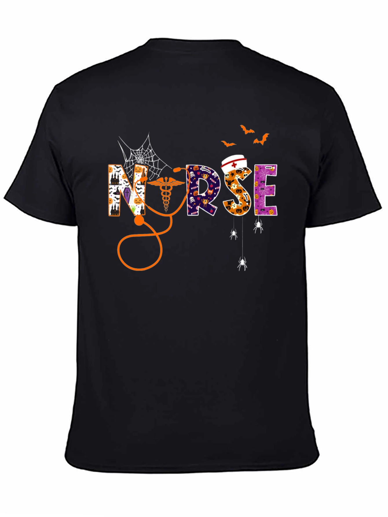Black Nurse Halloween T-Shirt view 4