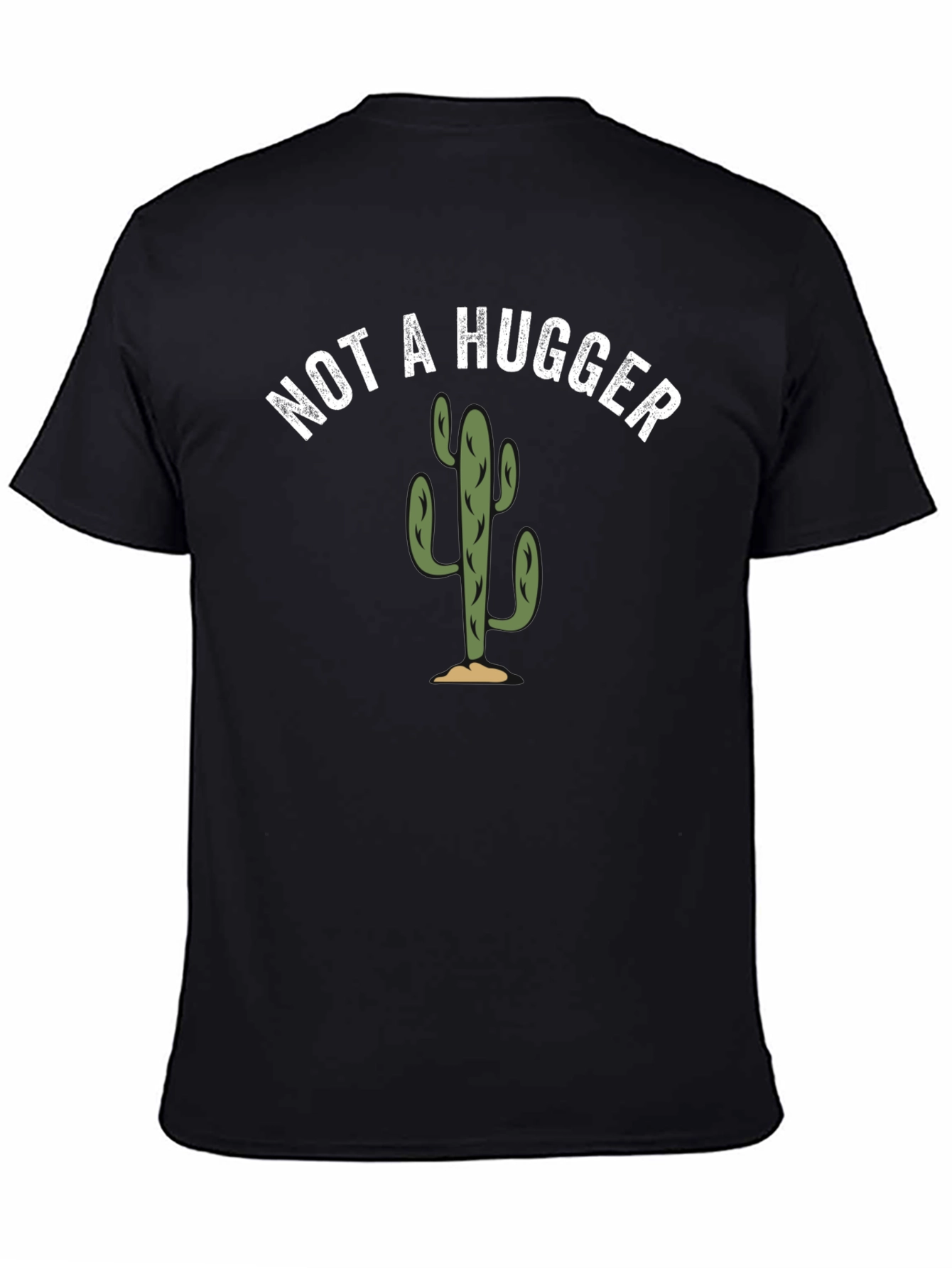 Black Not a Hugger Cactus Graphic Tee - Soft Cotton Blend view 4
