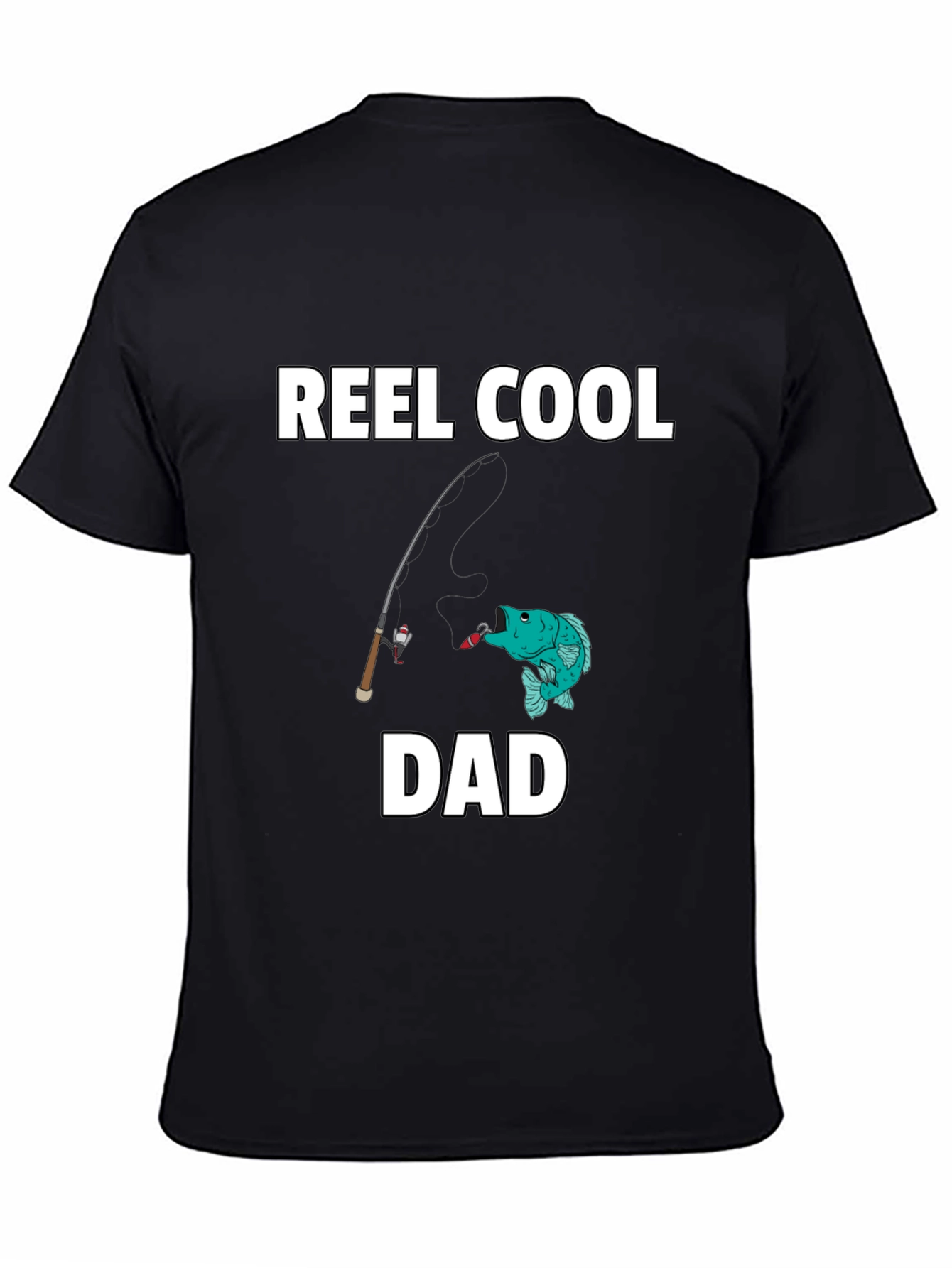 Black Reel Cool Dad T-Shirt - Fishing Graphic Tee view 4