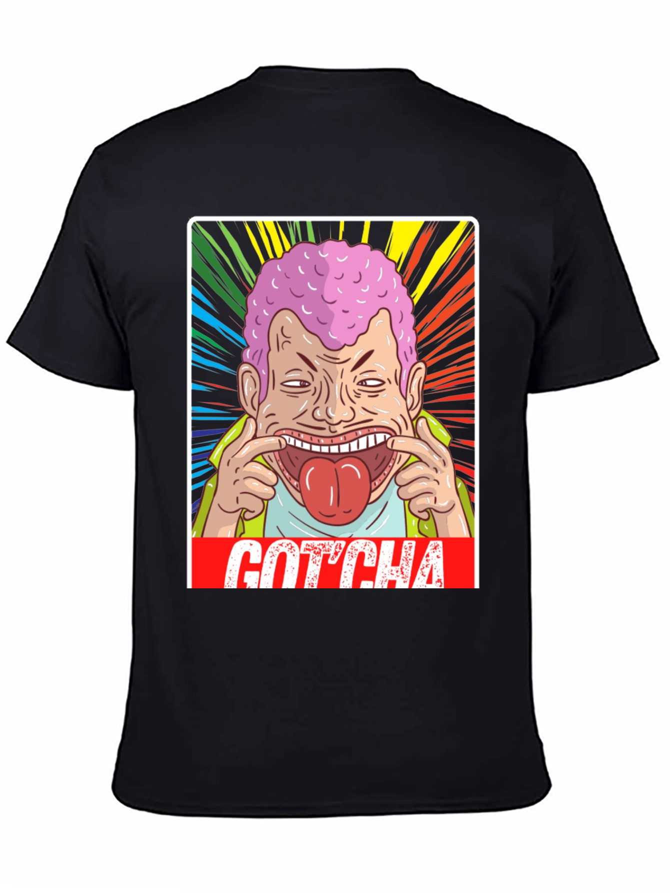 Black Gotcha! Graphic Print Black T-Shirt view 4