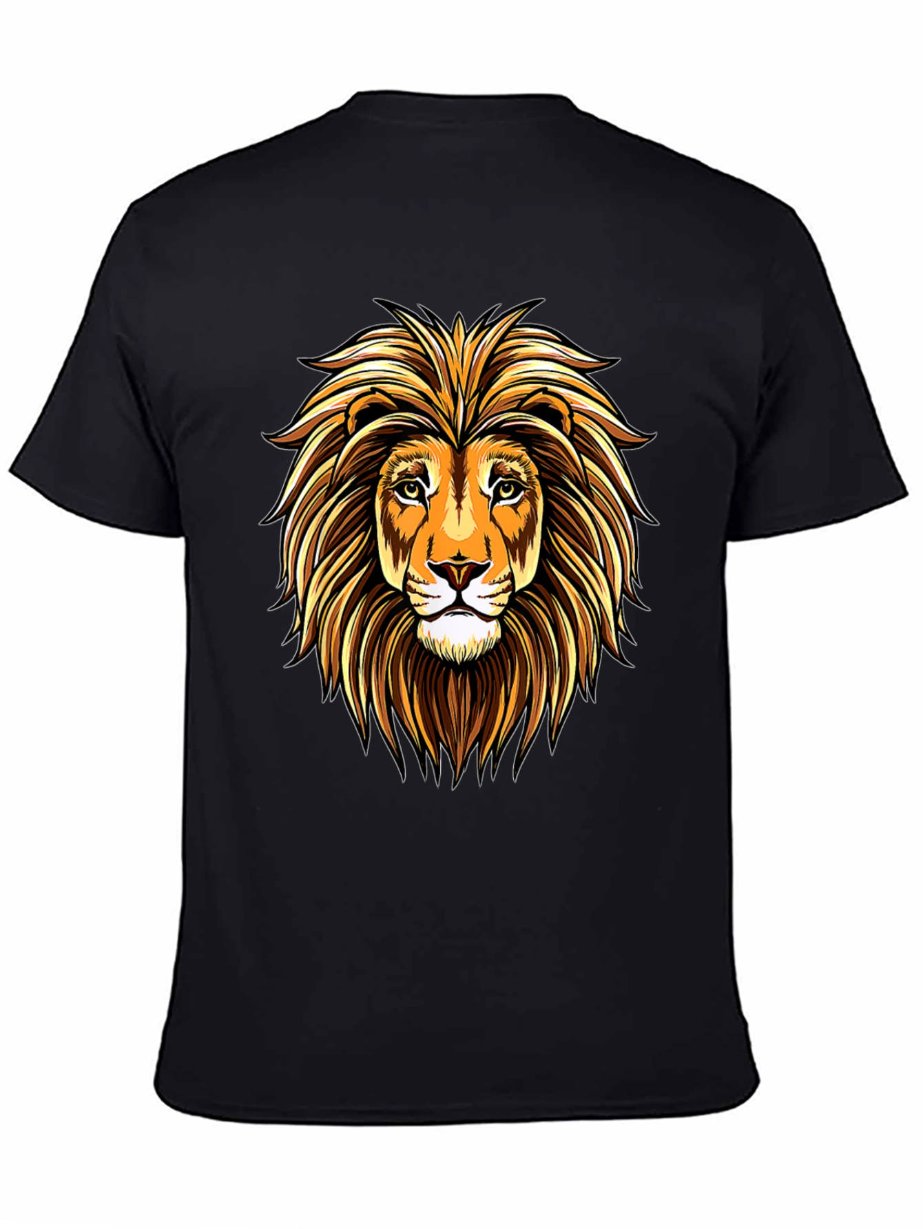 Black Lion Head Graphic Tee - Mens Black T-Shirt view 4