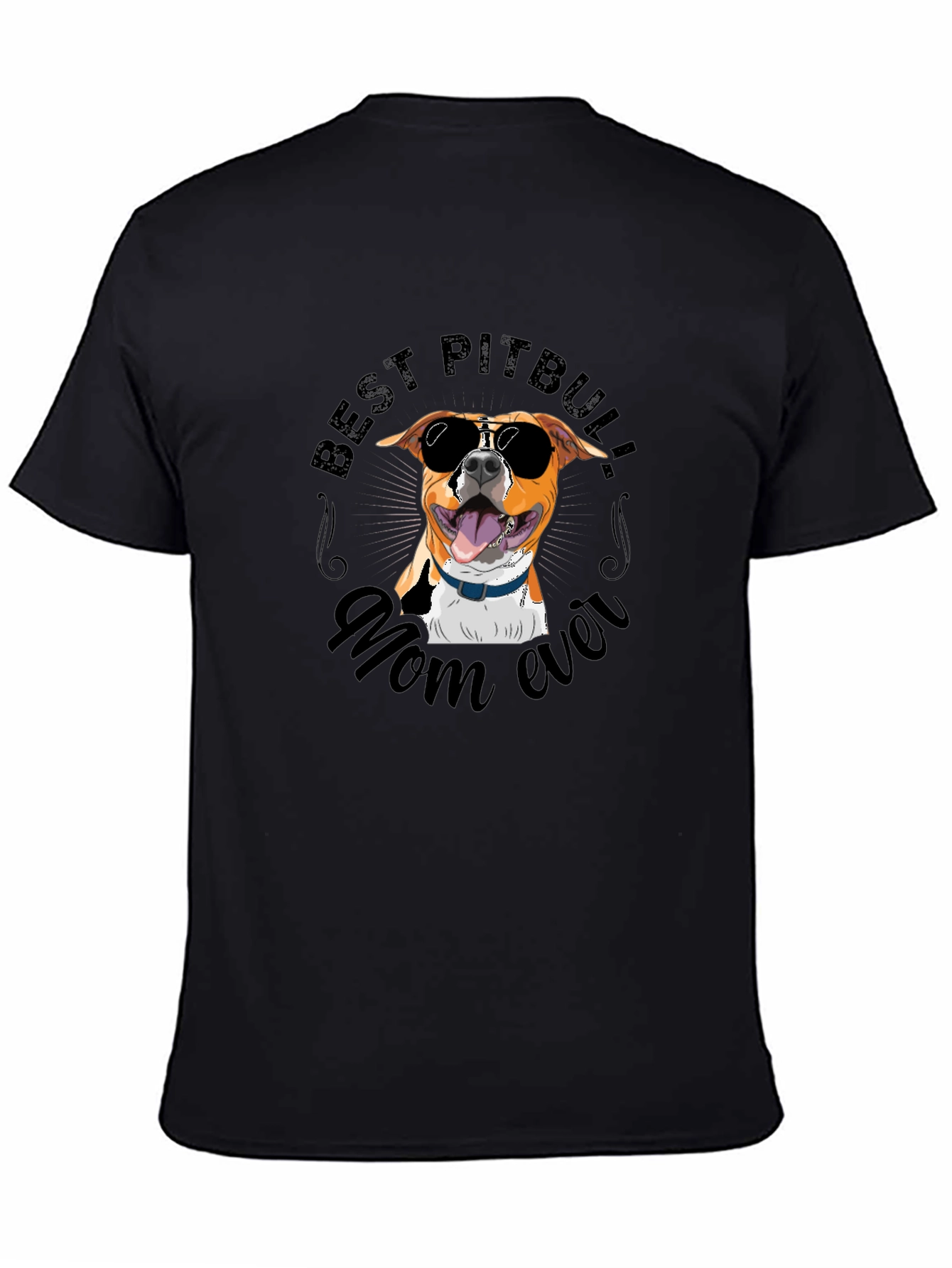 Black Best Pitbull Mom Ever T-Shirt view 4
