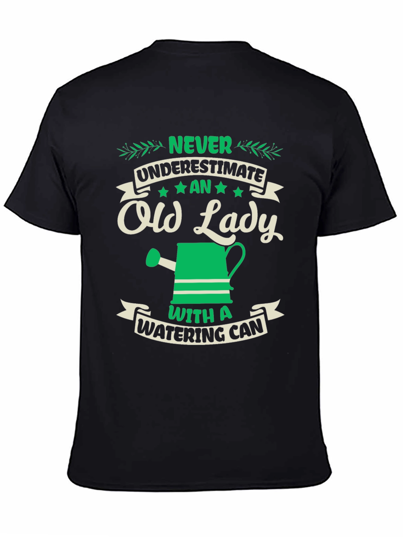 Black Never Underestimate Old Lady T-Shirt view 4