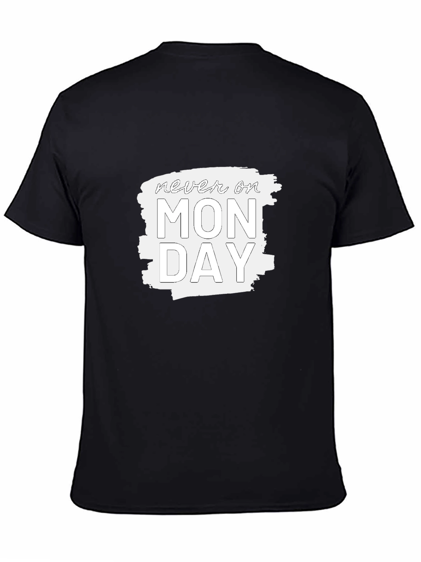 Black Never On Monday Graphic Tee view 4