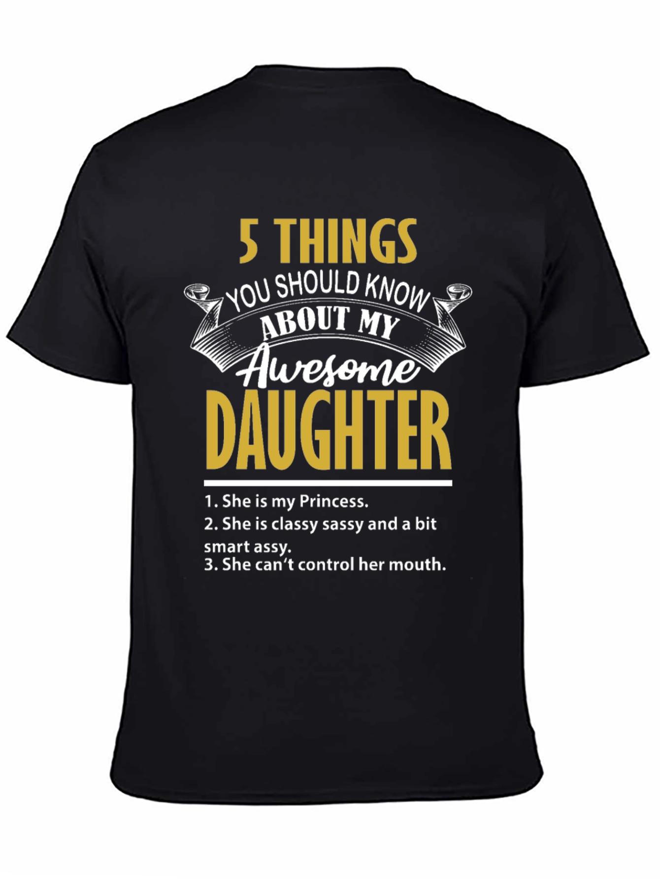 Black Awesome Daughter Graphic T-Shirt view 4