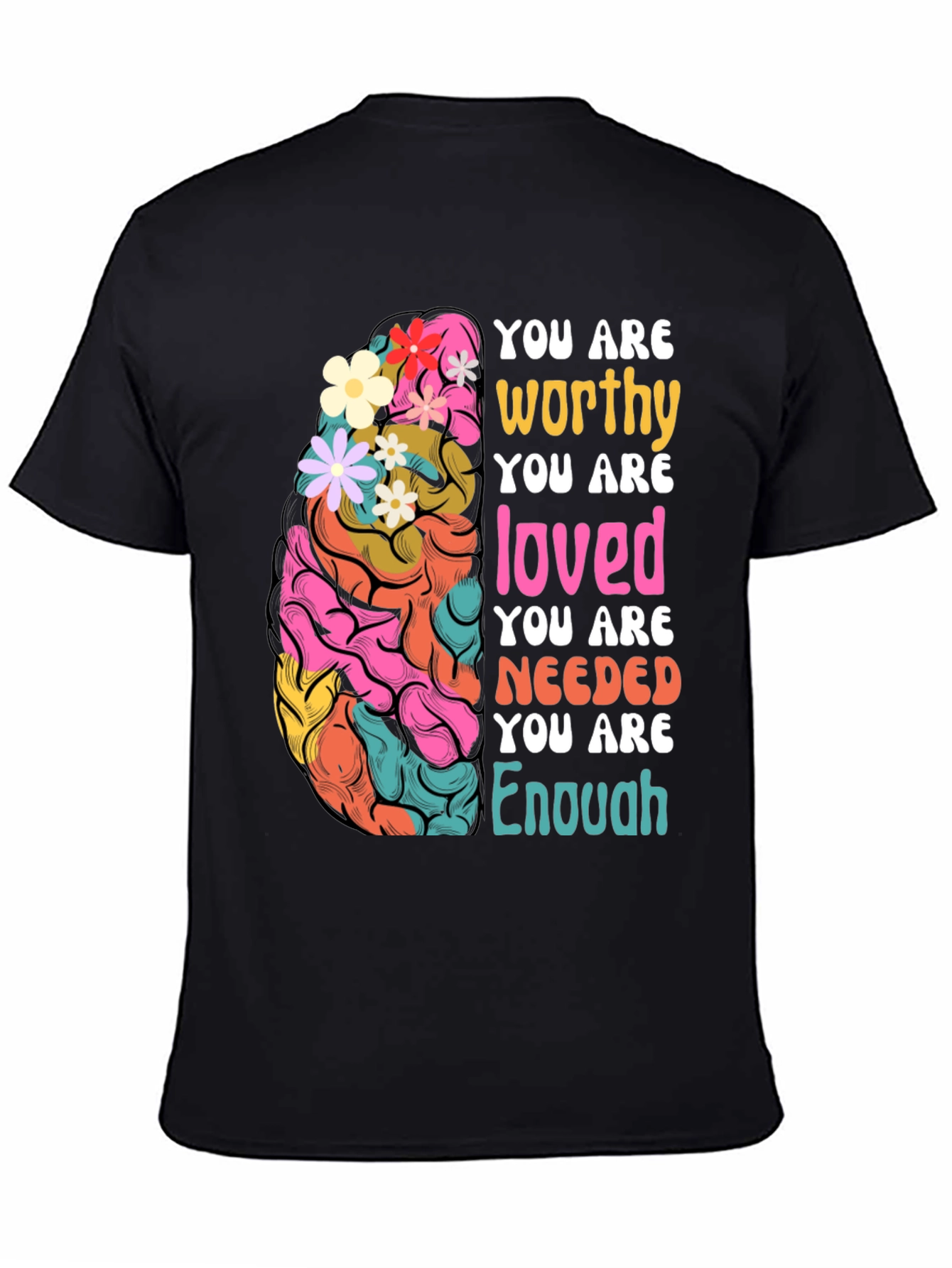 Black You Are Enough Graphic Tee view 4
