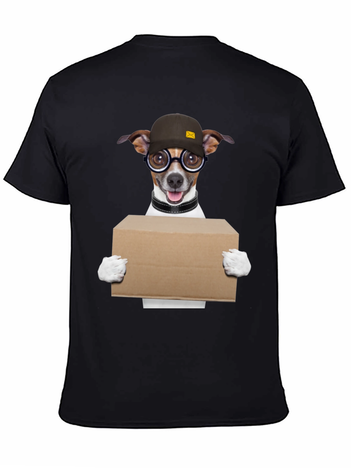 Black Dog Mailman Graphic Tee - Novelty T-Shirt view 4