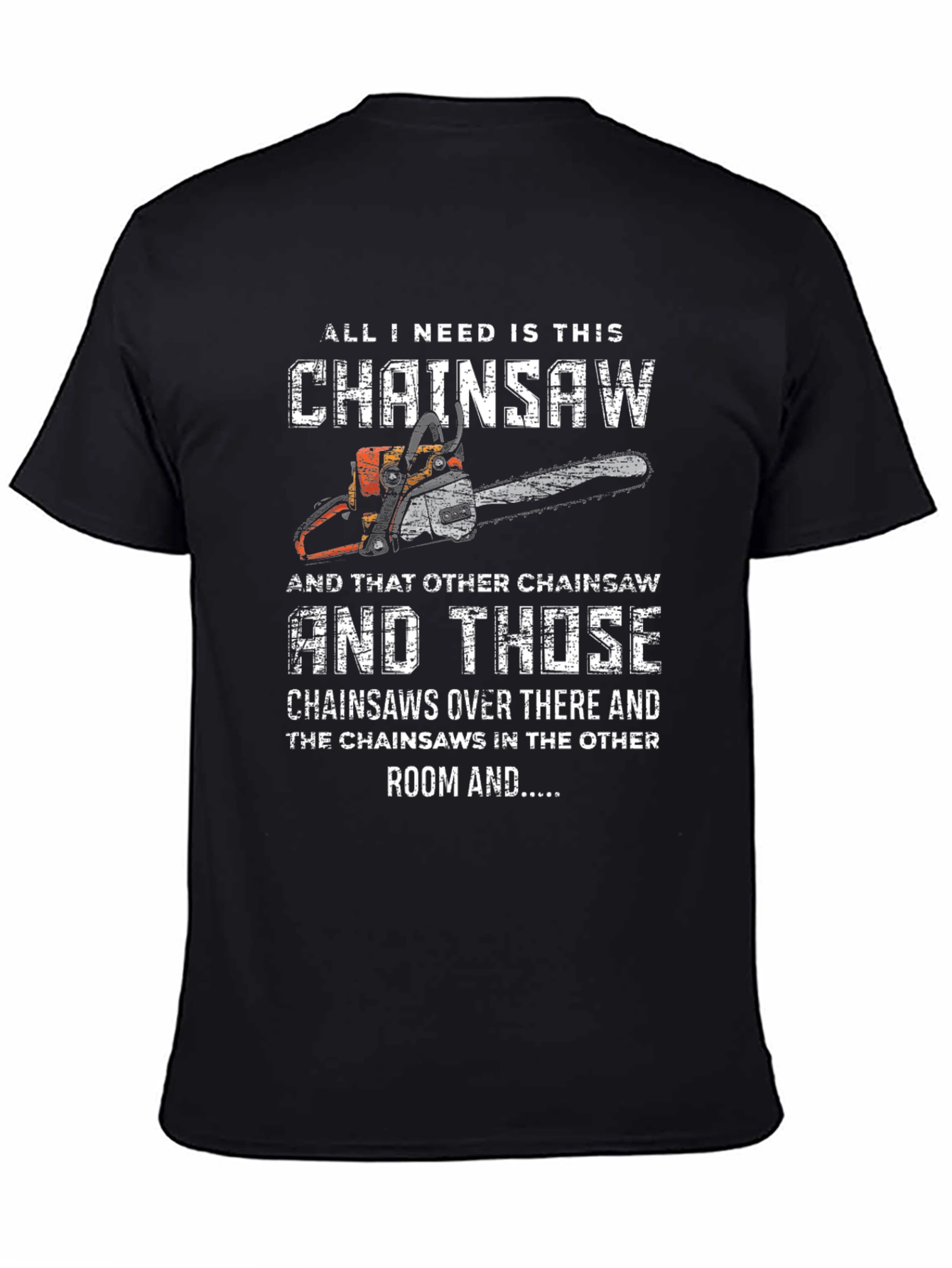 Black Funny Chainsaw Lover T-Shirt view 4