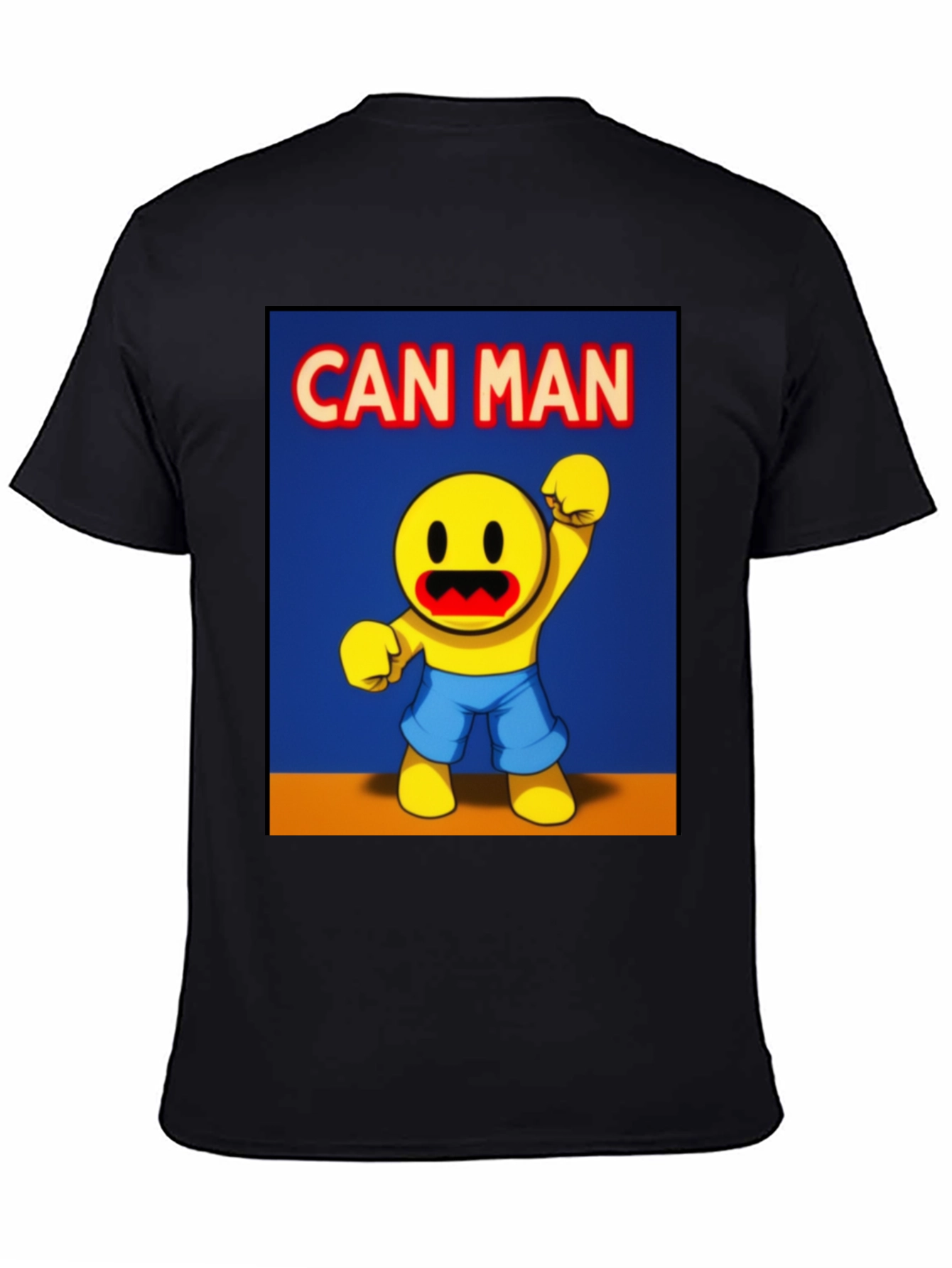 Black Can Man Graphic Tee - Black Cotton Blend view 4