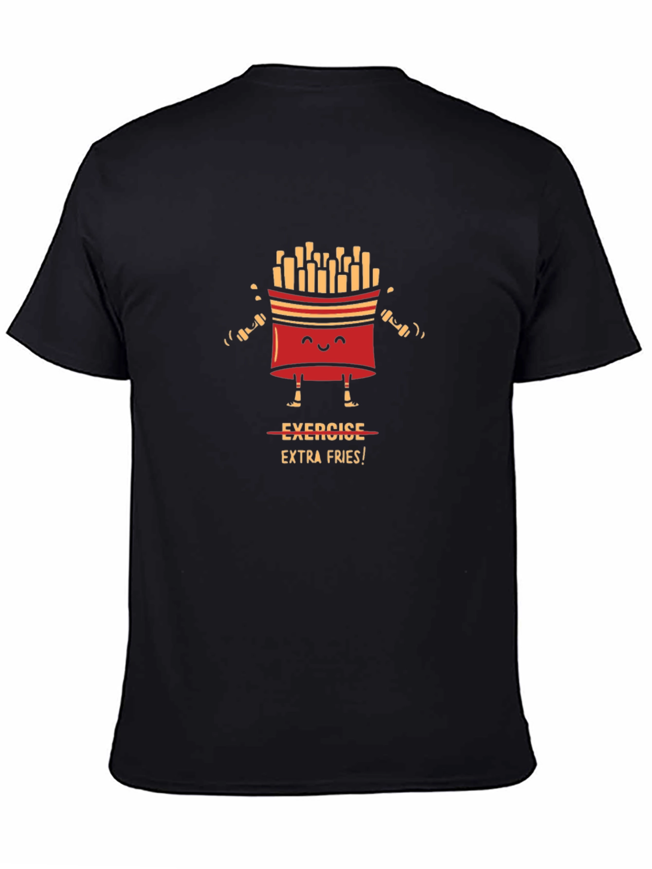 Black Exercise Extra Fries Graphic T-Shirt view 4