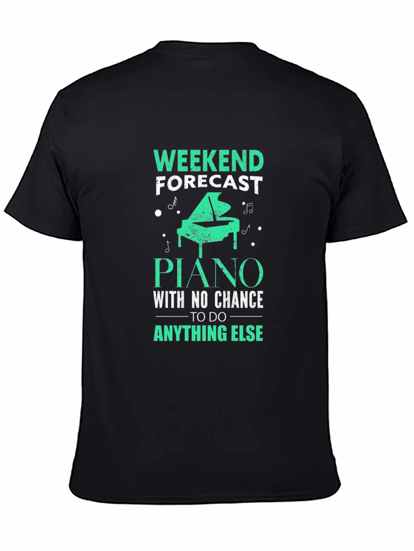 Black Weekend Forecast Piano T-Shirt - Music Lover Gift view 4