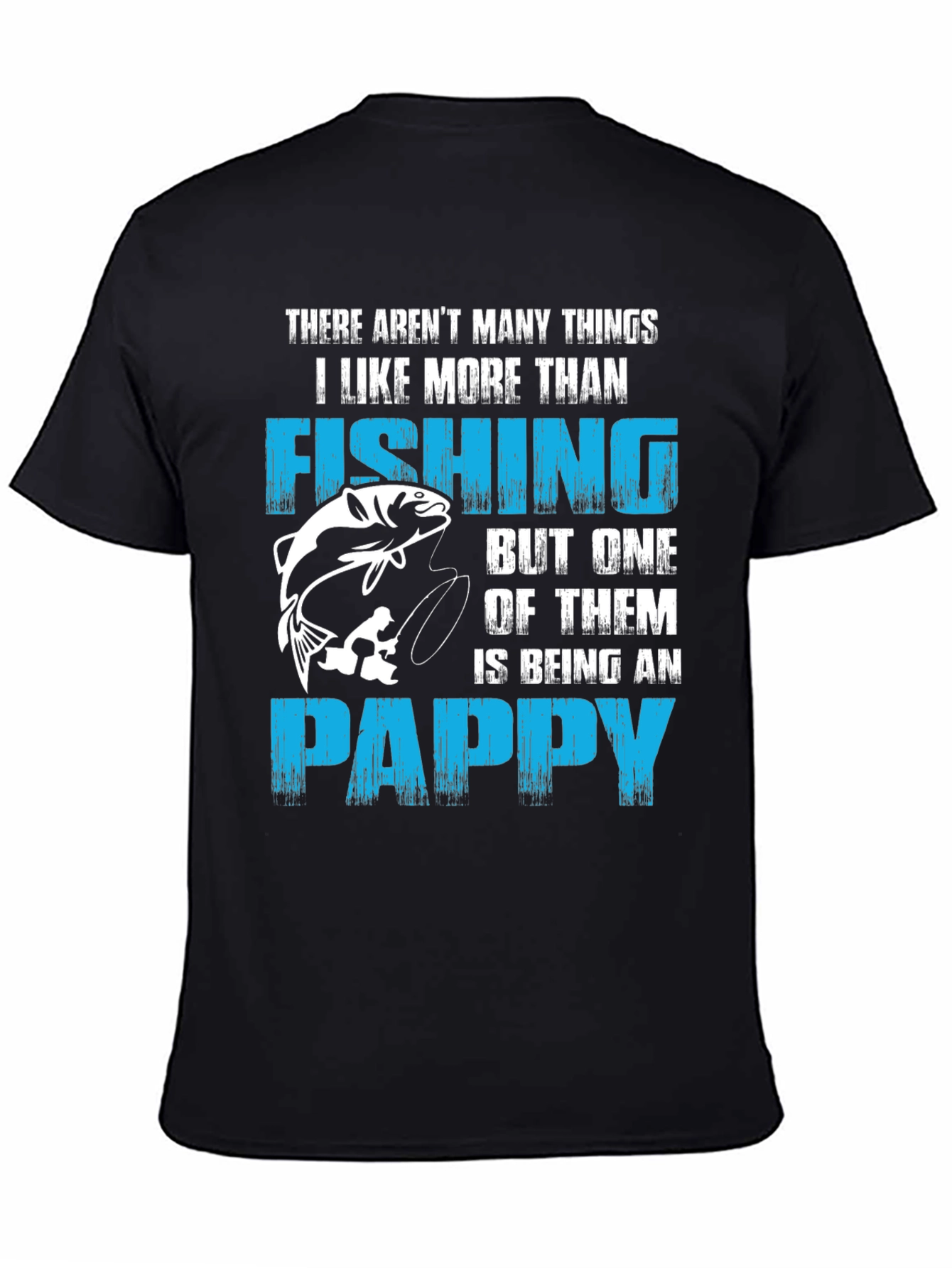 Black Fishing Pappy Graphic T-Shirt - Gift for Grandpas view 4