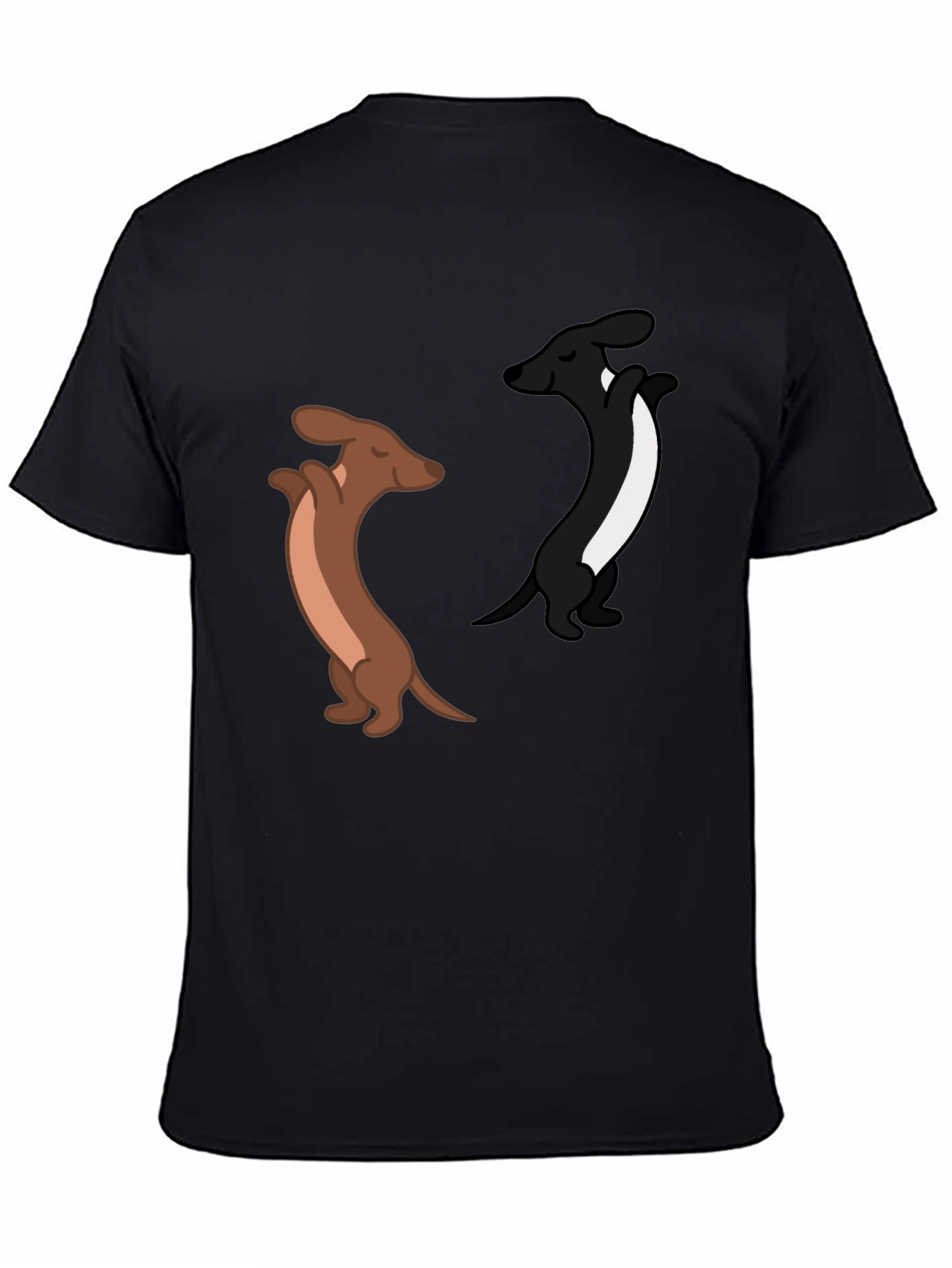 Black Dancing Dachshund Graphic Tee - Black Cotton Blend view 4