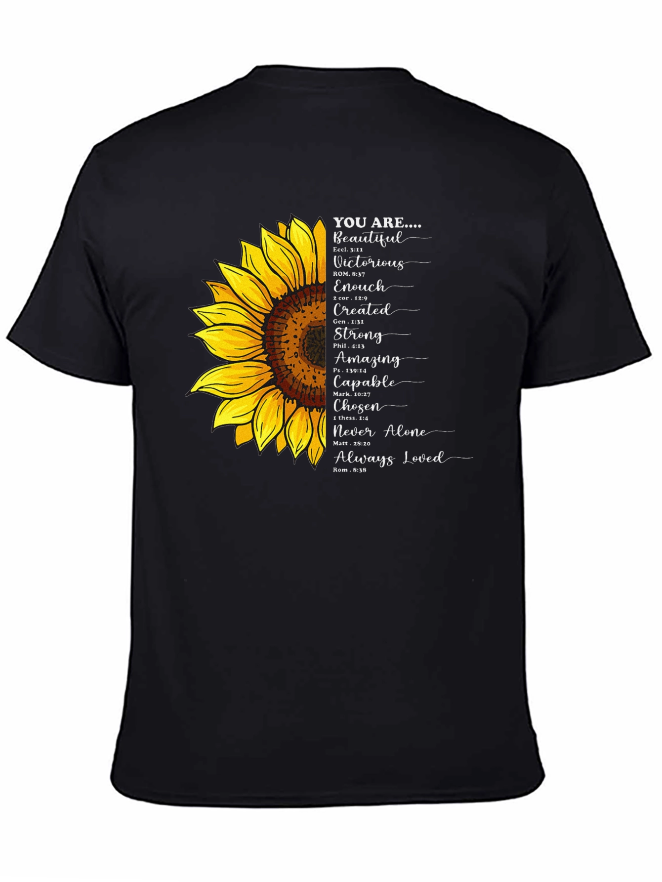 Black Inspirational Sunflower Graphic Tee - You Are... view 4