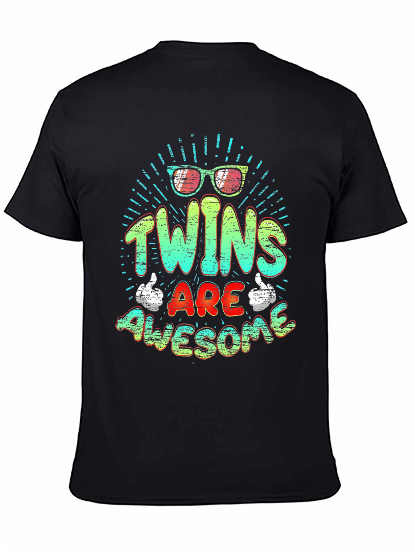 Black Twins Are Awesome Graphic T-Shirt view 4