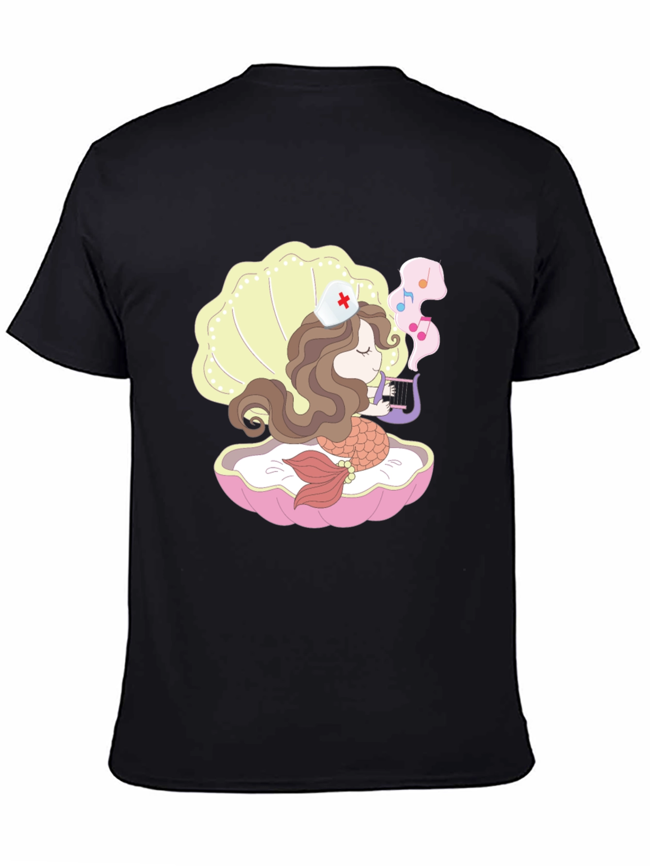 Black Mermaid Nurse T-Shirt view 4