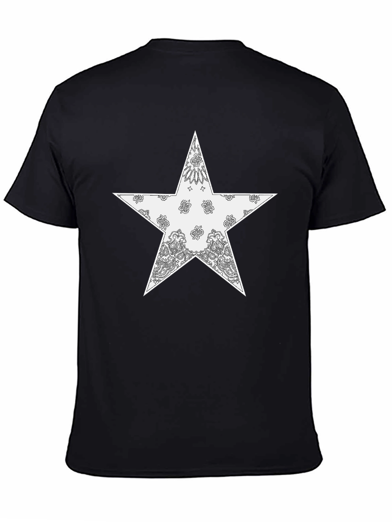 Black Bandana Star Graphic Tee - Black view 4