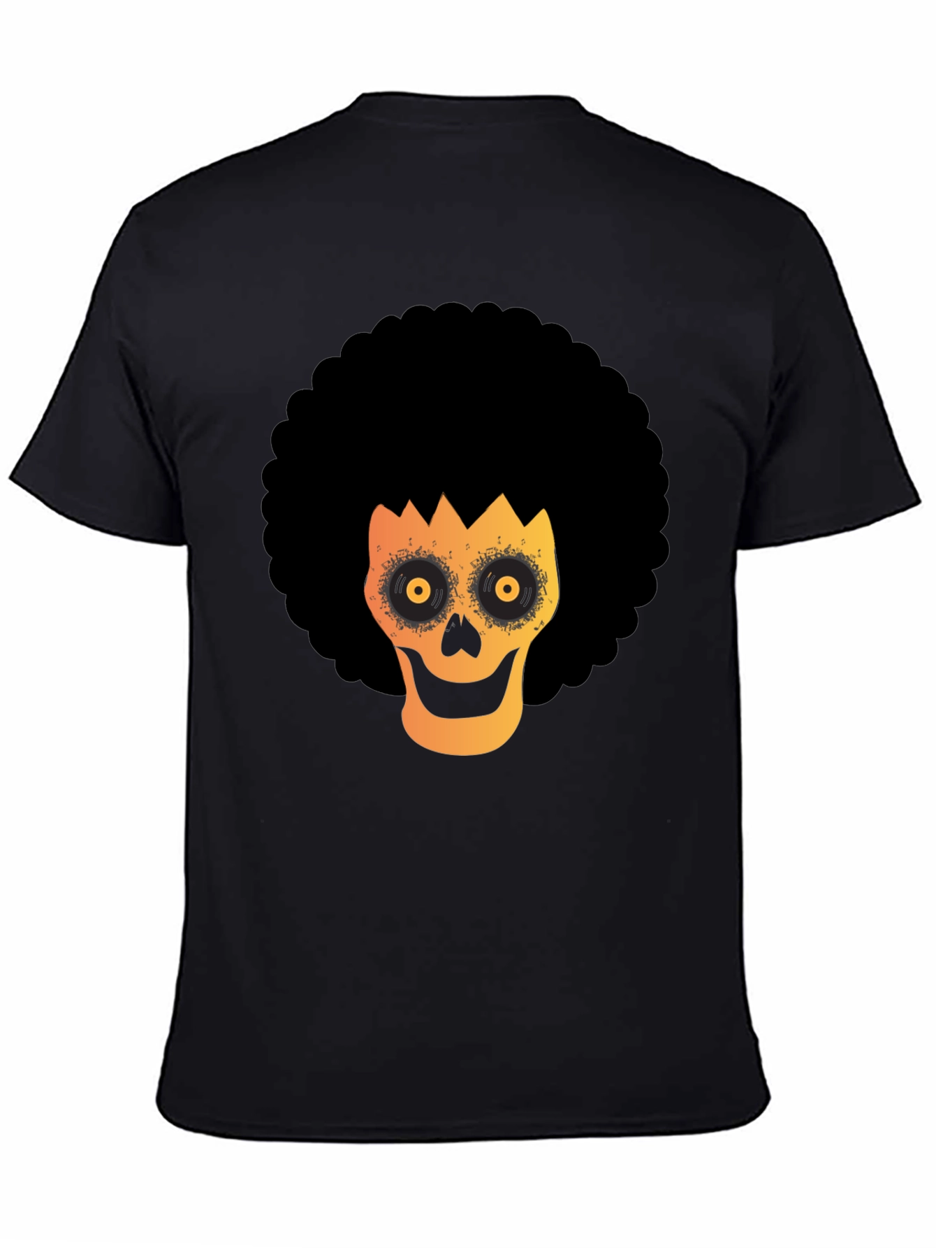 Black Afro Skull Graphic Tee - Spooky Fun! view 4