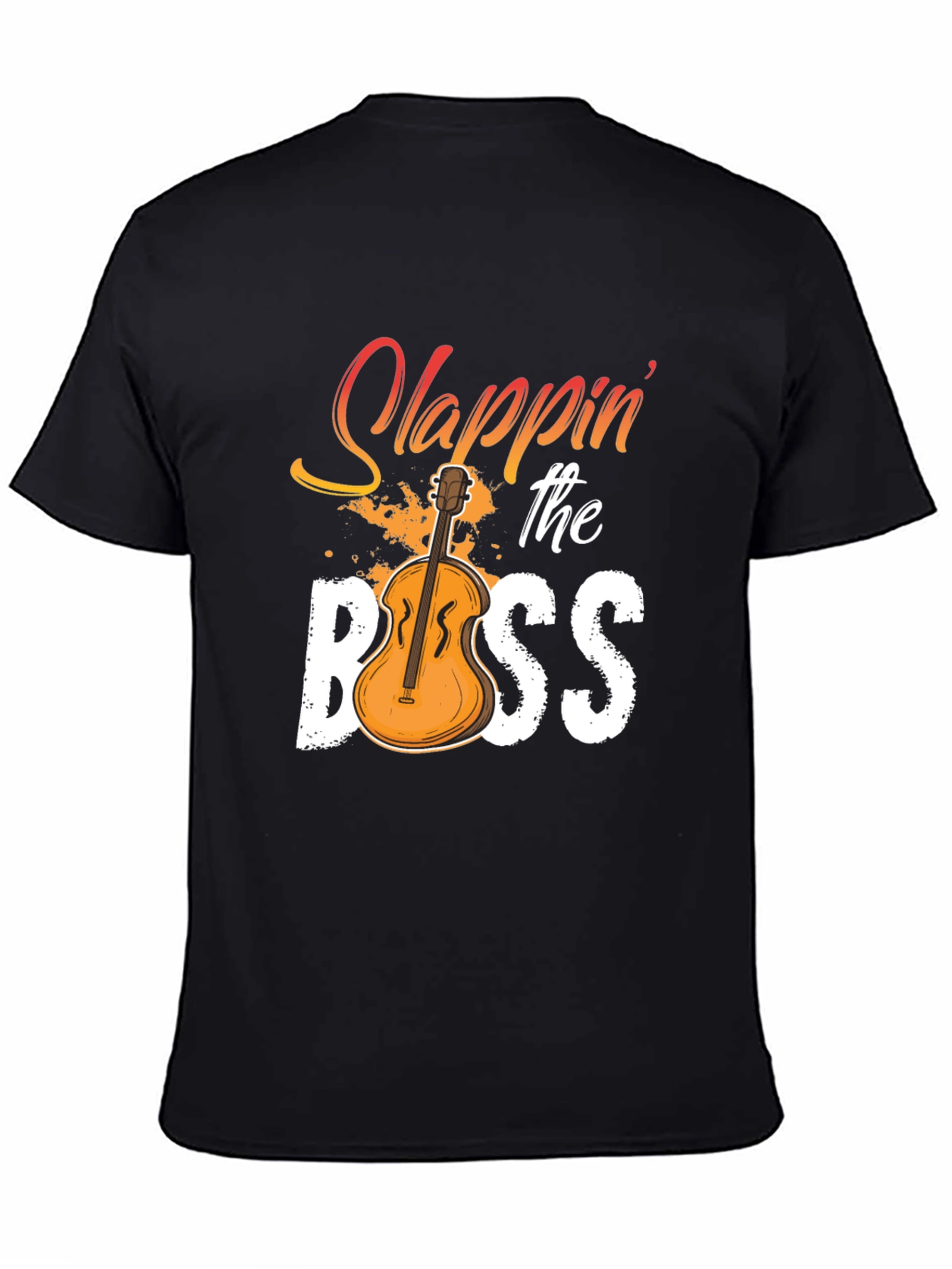 Black Slappin' the Bass T-Shirt - Musician Novelty Tee view 4