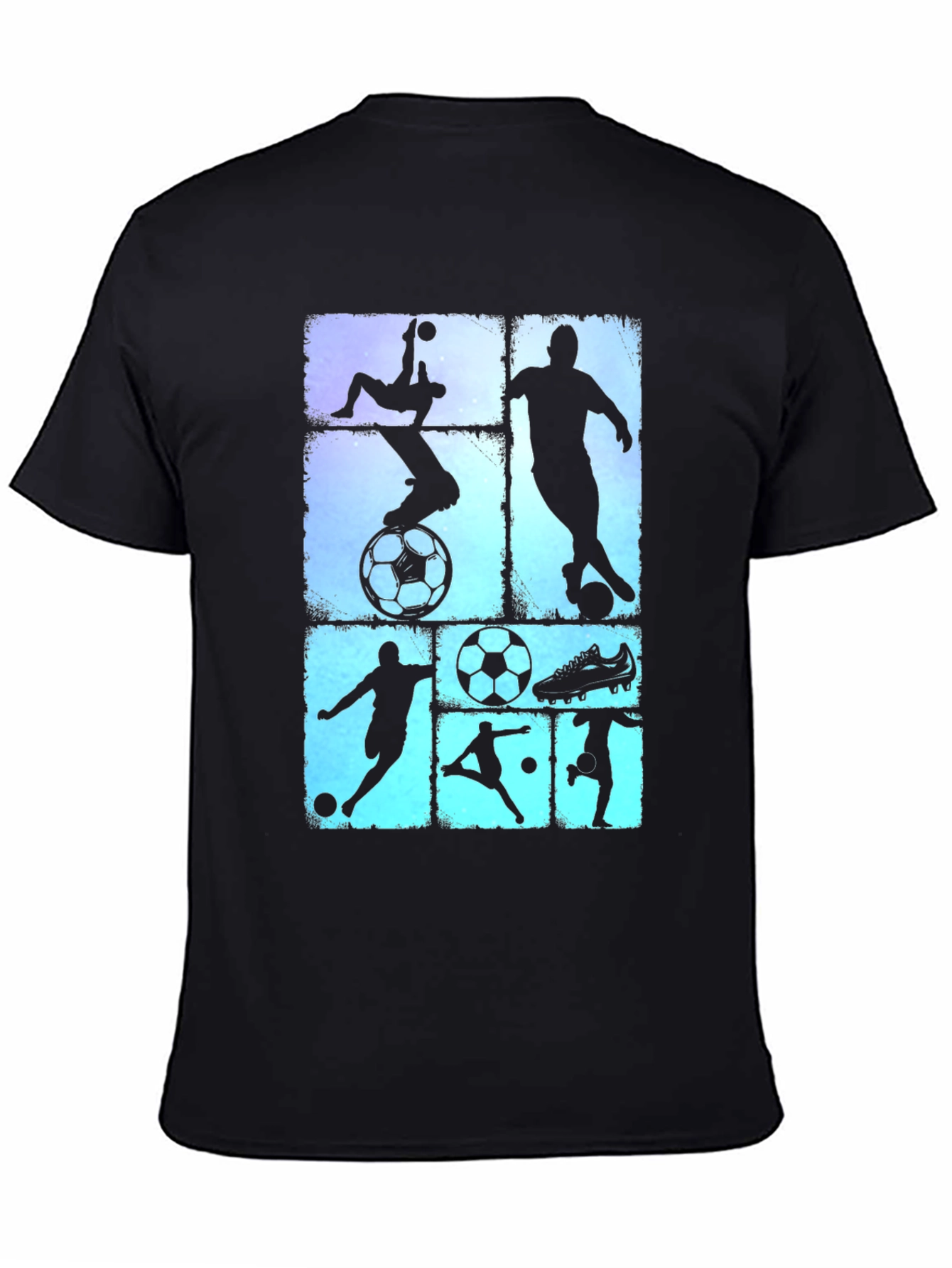 Black Soccer Silhouette Graphic Tee - Black T-Shirt view 4