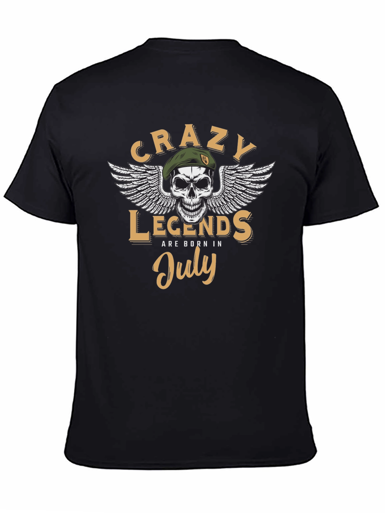 Black Crazy Legends Born in July T-Shirt view 4