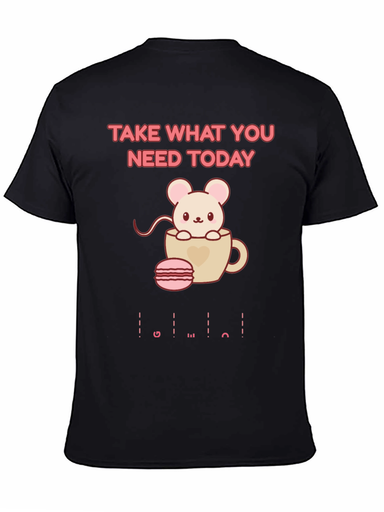Black Cute Mouse in Cup T-Shirt - Take What You Need view 4