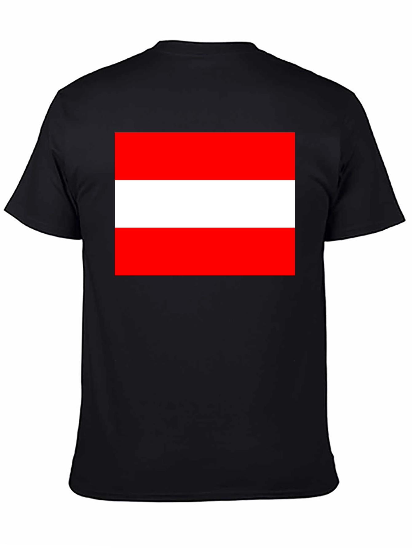 Austria Flag T-Shirt - Black Cotton Tee - 4