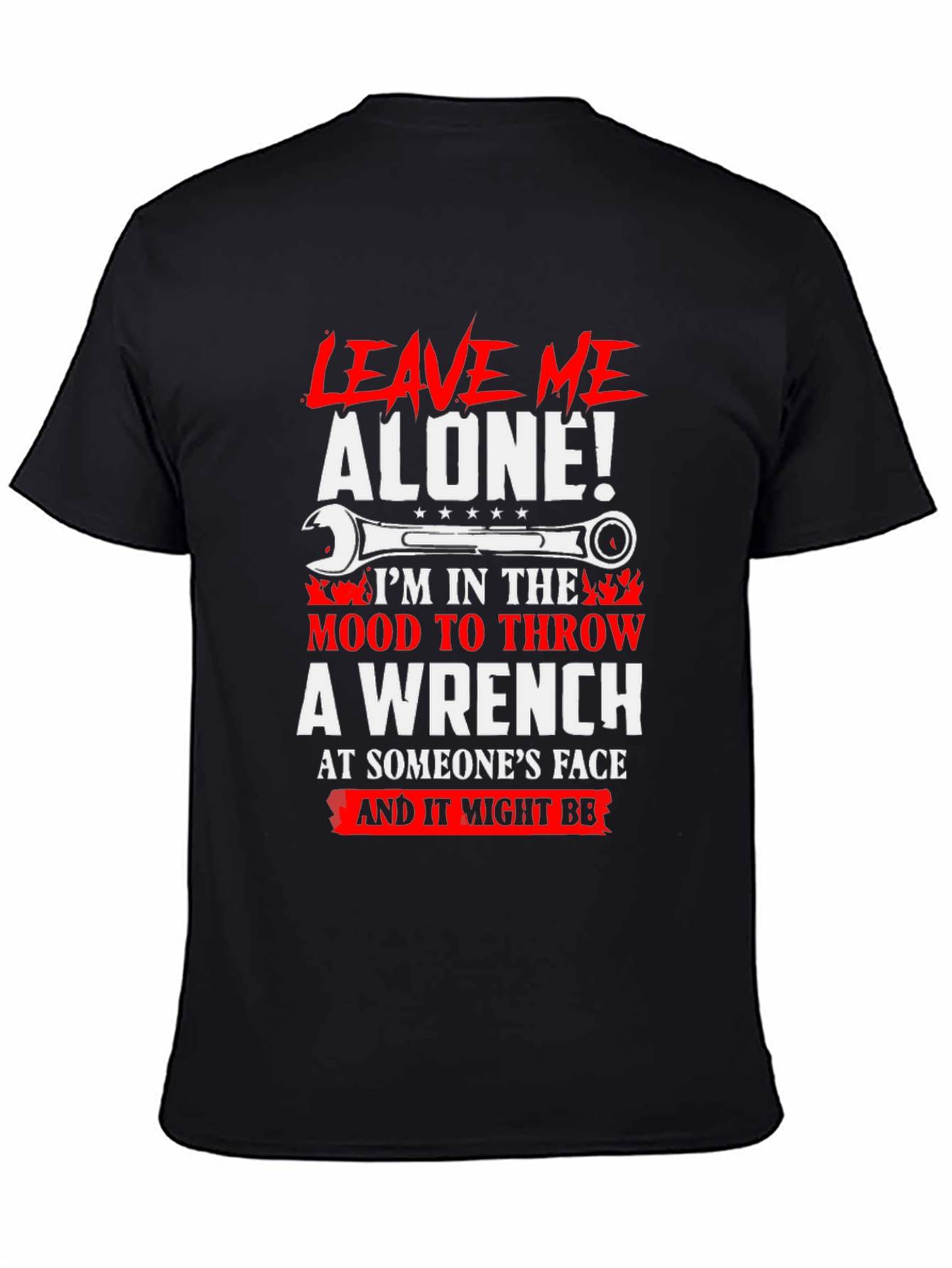 Black Leave Me Alone Wrench T-Shirt view 4