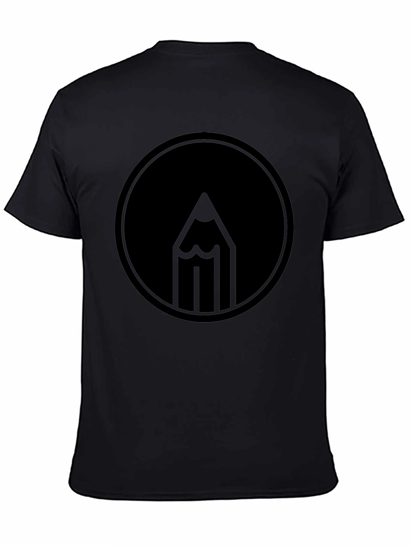 Black Pencil Circle Graphic Black T-Shirt view 4