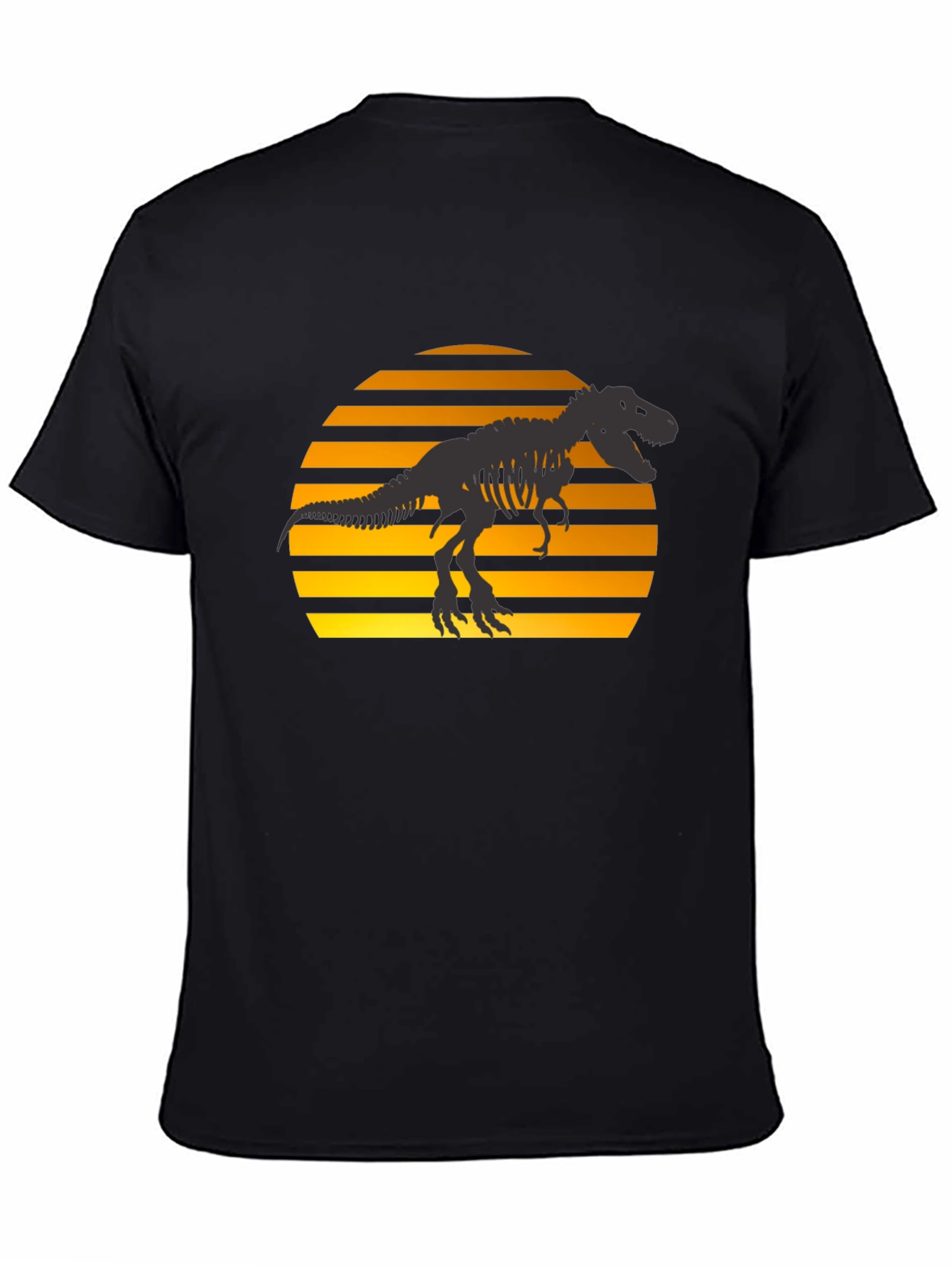 Black Dino Sunset T-Shirt - Black Graphic Tee view 4