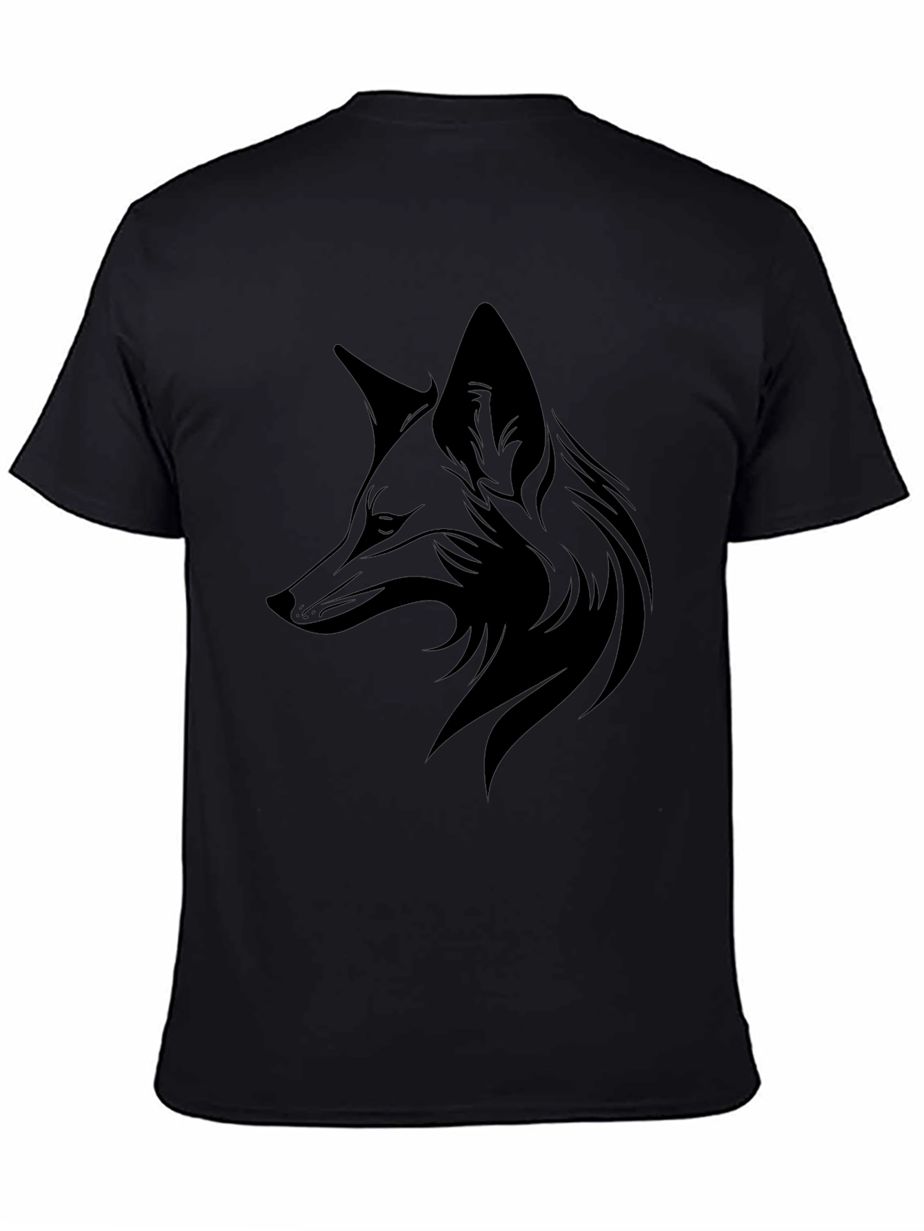 Black Men's Black Fox Graphic Tee - Stylish & Unique view 4